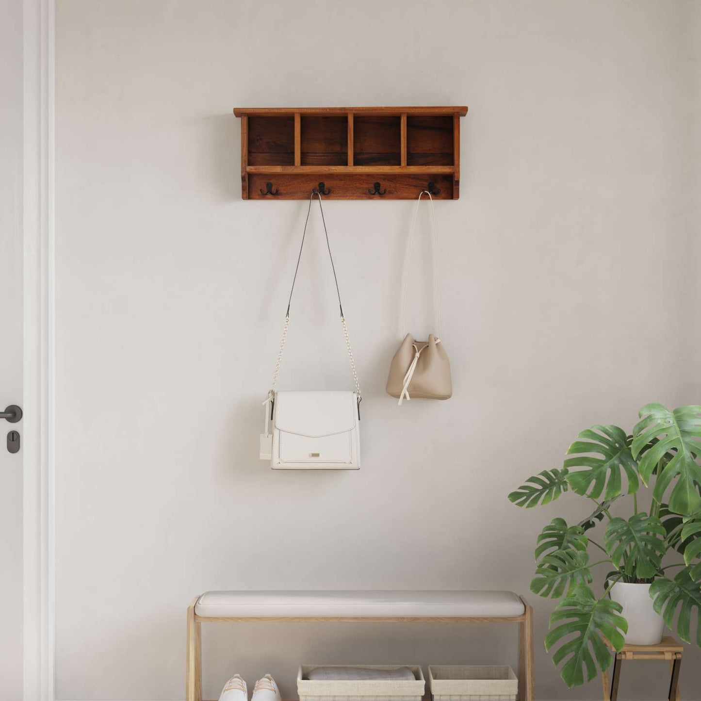 Vidaxx colgante marrón 70 x 11 x 27 cm madera maciza de caoba