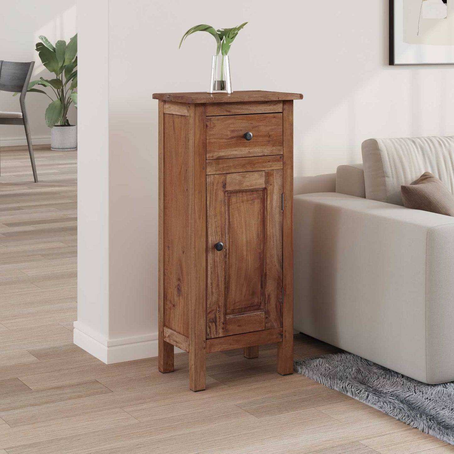 Portapiante Vidaxx con cassetto marrone 36 x 25 x 80 cm in mogano
