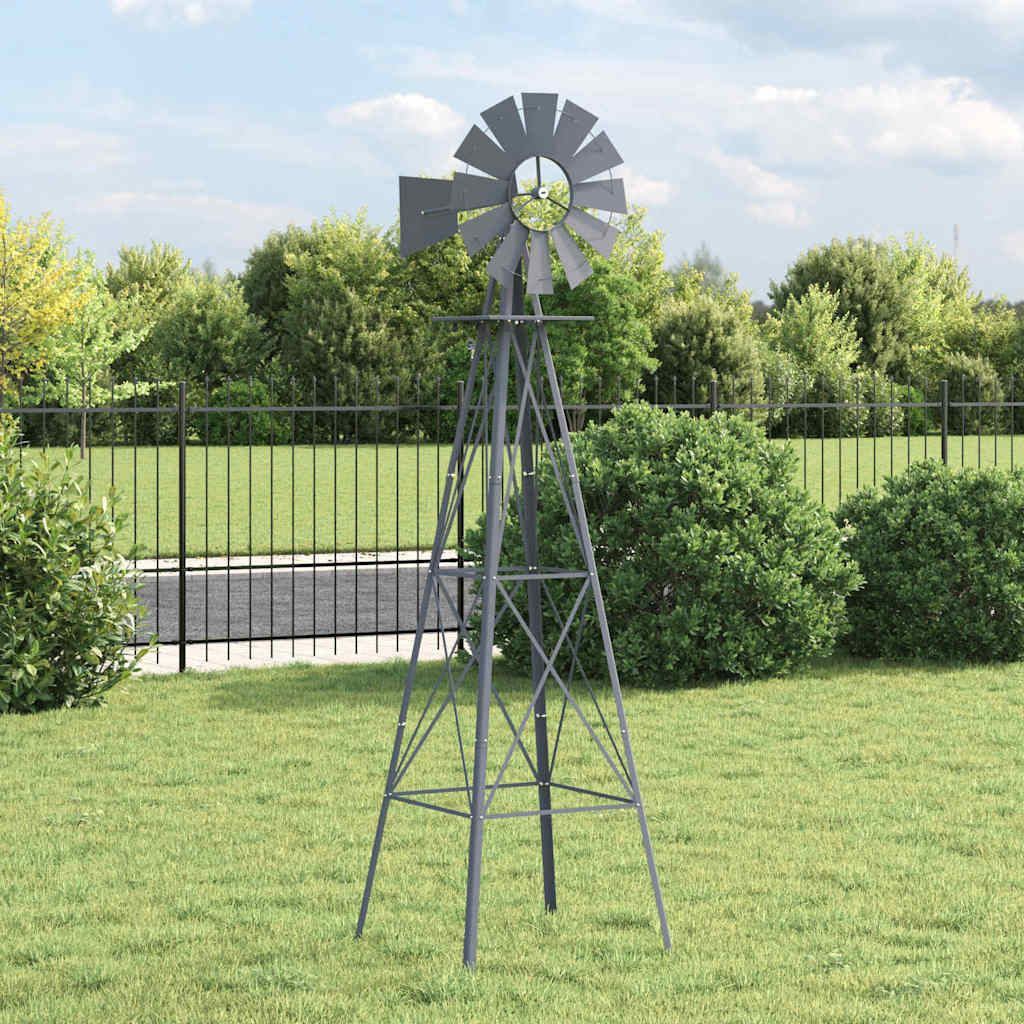 Vidaxl windmolen grijs 84 x 68 x 245 cm ijzer