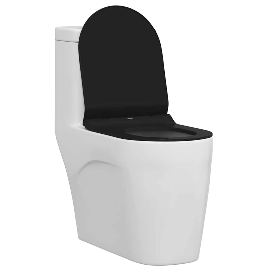 Vidaxx asiento de inodoro regulable negro 50 x 36,5 x 5 cm polipropileno