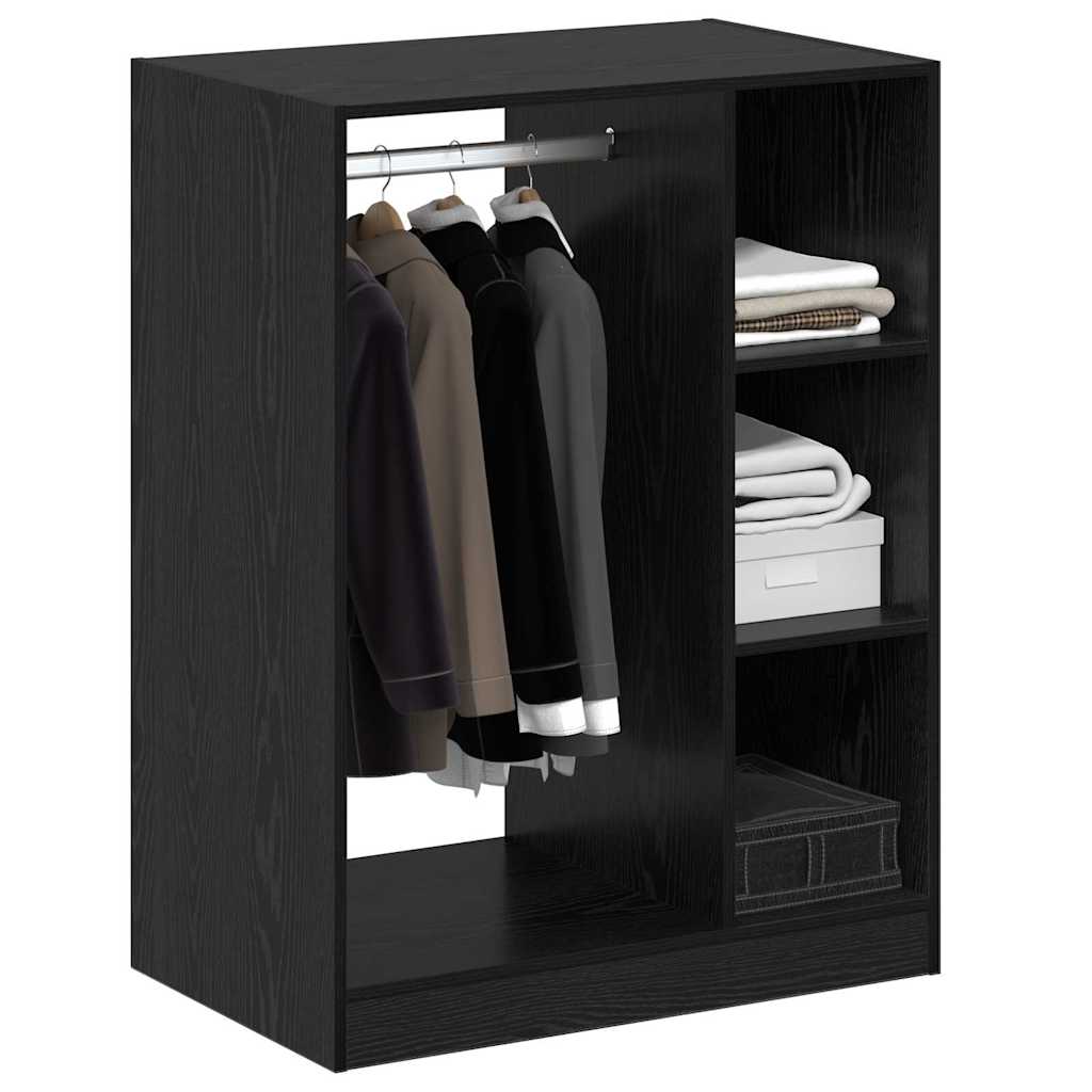 Armadio VidaXL con ripiano con contenitore rovere nero 77 x 48 x 102 cm