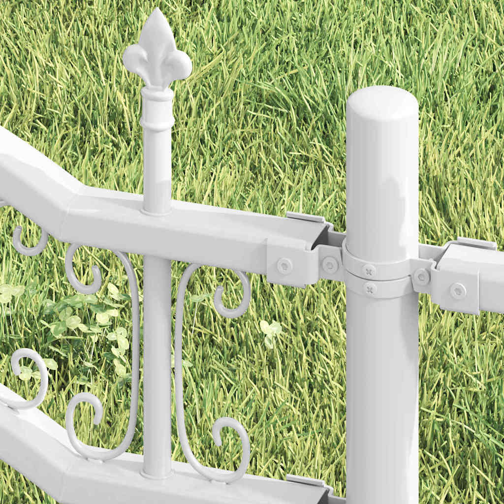 Valla de jardín Vidaxl blanca 240 x 202,5 cm acero con recubrimiento en polvo