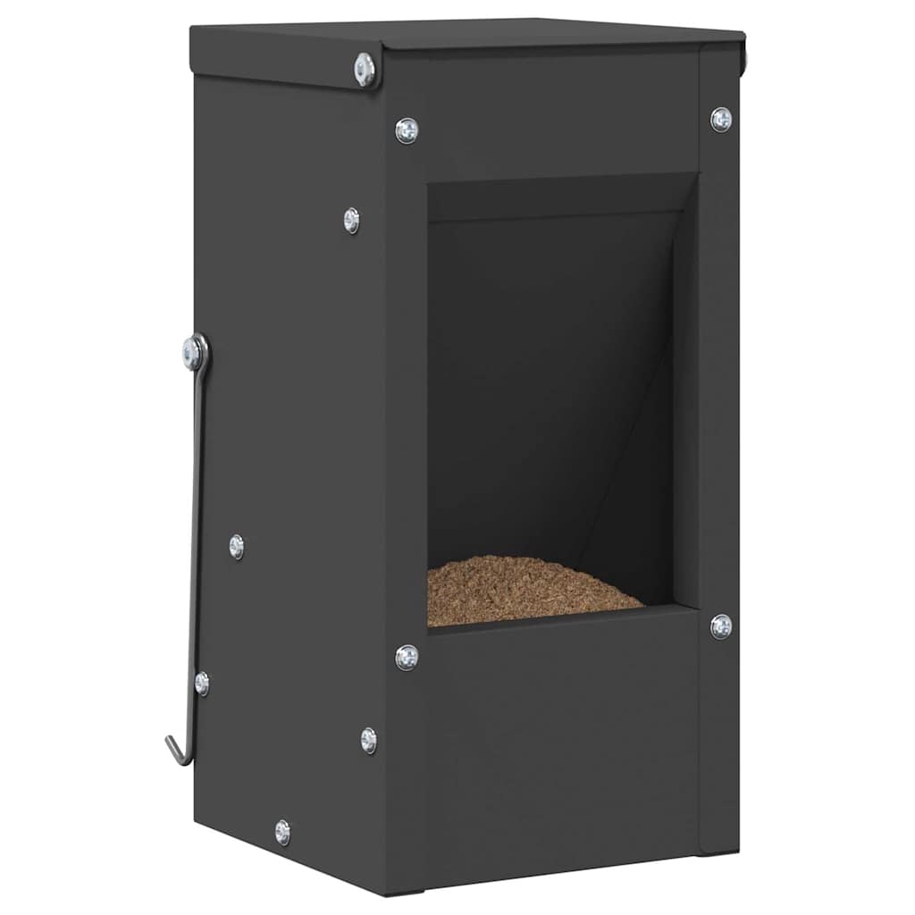 Vidaxl comida para conejos negro 12,5 x 12,5 x 25 cm acero laminado en frío