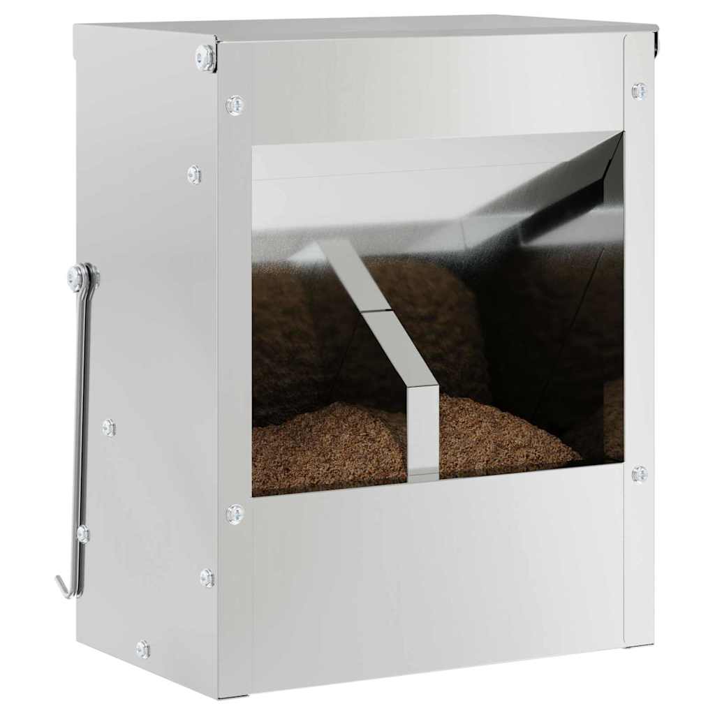 Vidaxl comida para conejos plata 20 x 12,5 x 25 cm acero galvanizado