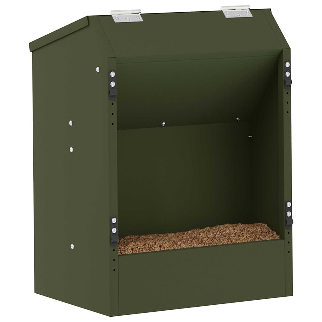 Vidaxxl cibo per conigli verde oliva 64,5 x 25,5 x 45,5 cm