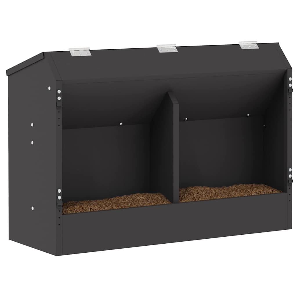 Vidaxl comida para conejos negro 64,5 x 25,5 x 45,5 cm acero laminado en frío