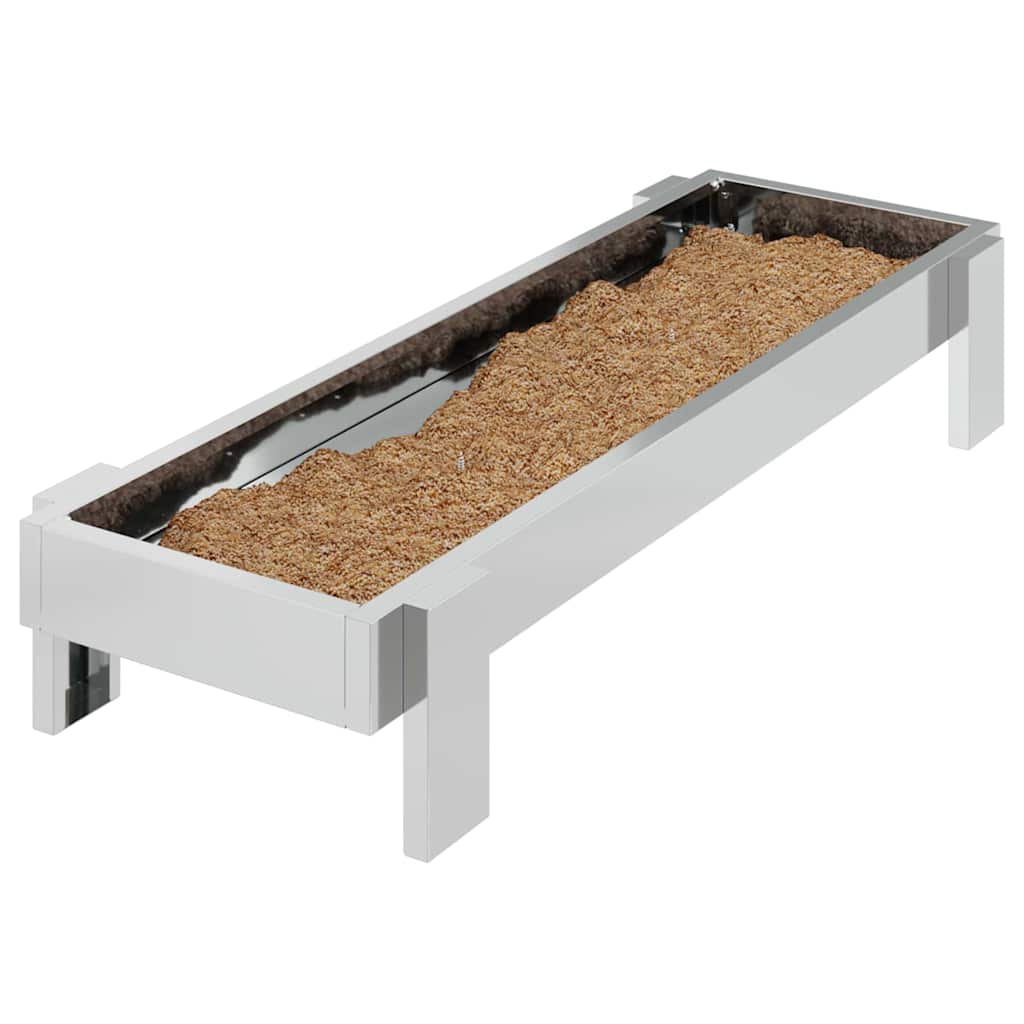 Vidaxl kippen voederbak zilver 80 x 28 x 13.5 cm gegalvaniseerd staal