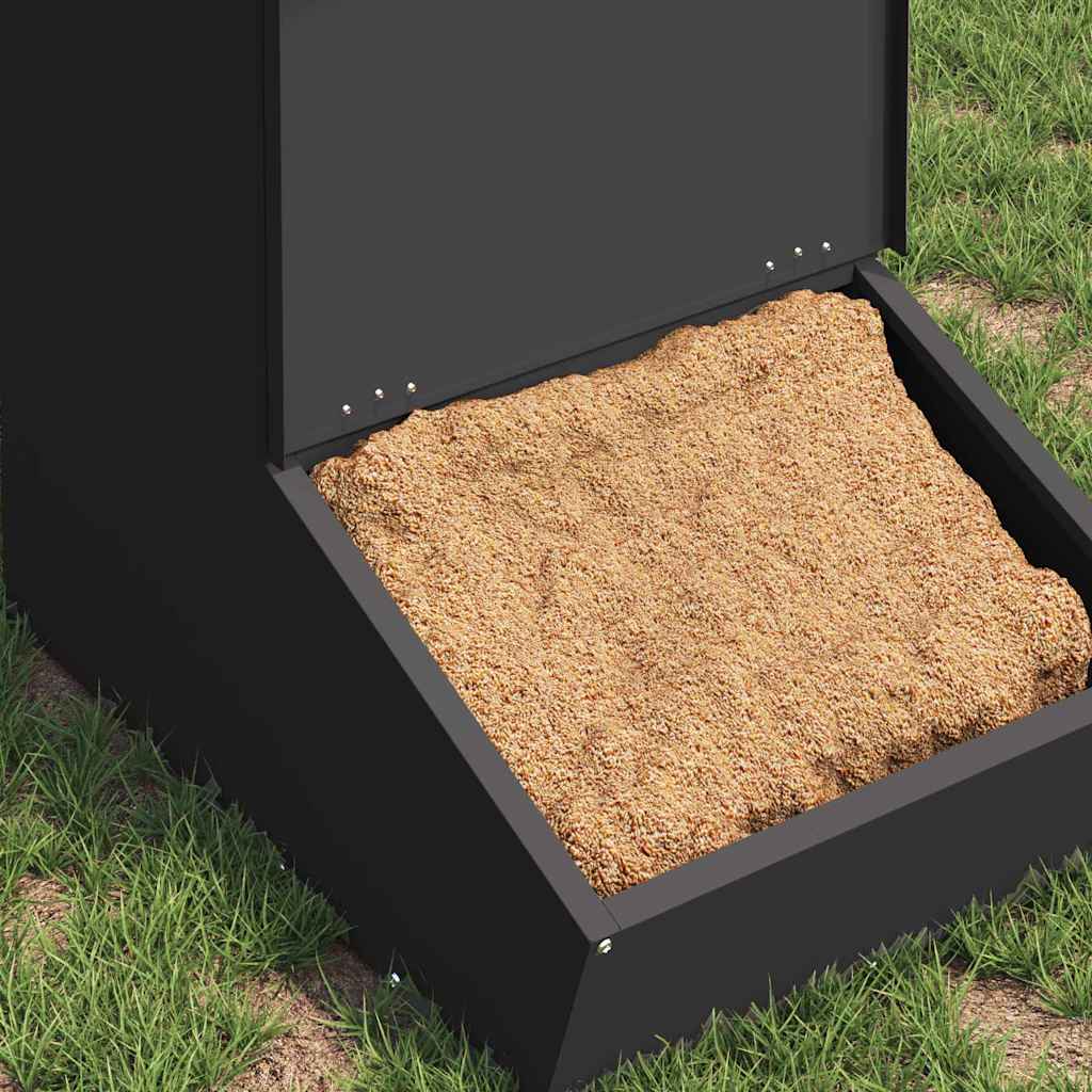 Vidaxx pienso para cerdos negro 55 x 38 x 76 cm acero laminado en frío