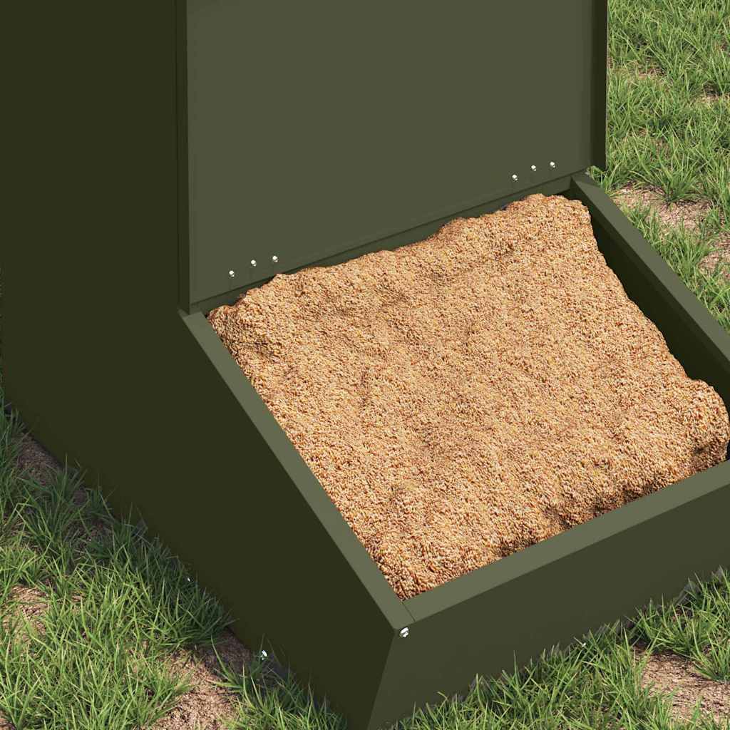 Mangime per suini Vidaxx verde oliva 55 x 38 x 76 cm in acciaio laminato a freddo