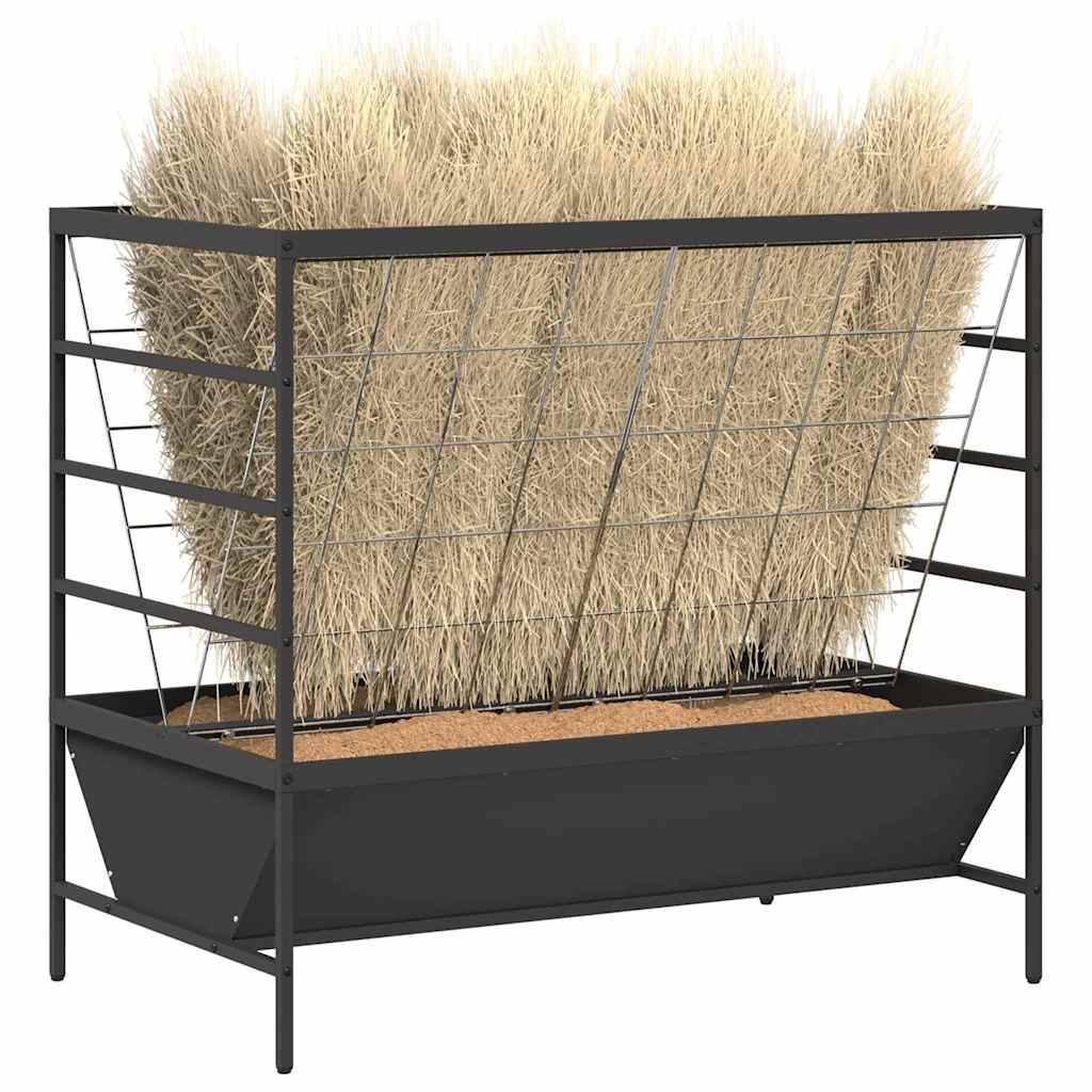 Vidaxxl mangime per bovini nero 100 x 60 x 90 cm in acciaio laminato a freddo