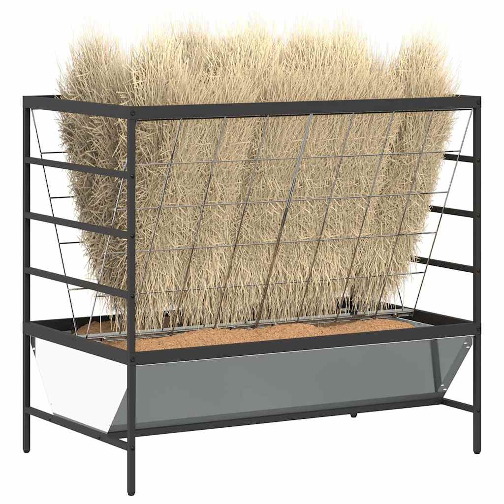 Mangime per bovini Vidaxl argento 100 x 60 x 90 cm in acciaio zincato