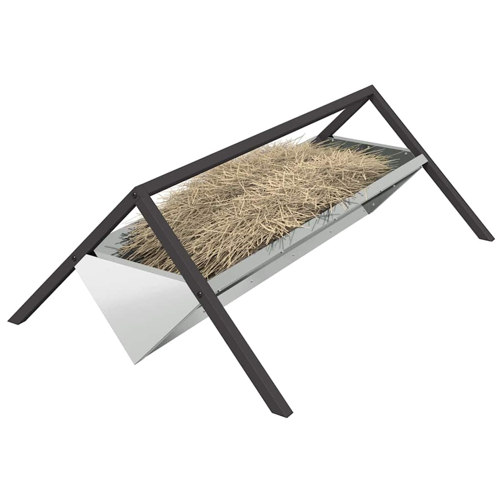 Vidaxl voederbak voor vee zilver 111 x 76 x 38 cm gegalvaniseerd staal