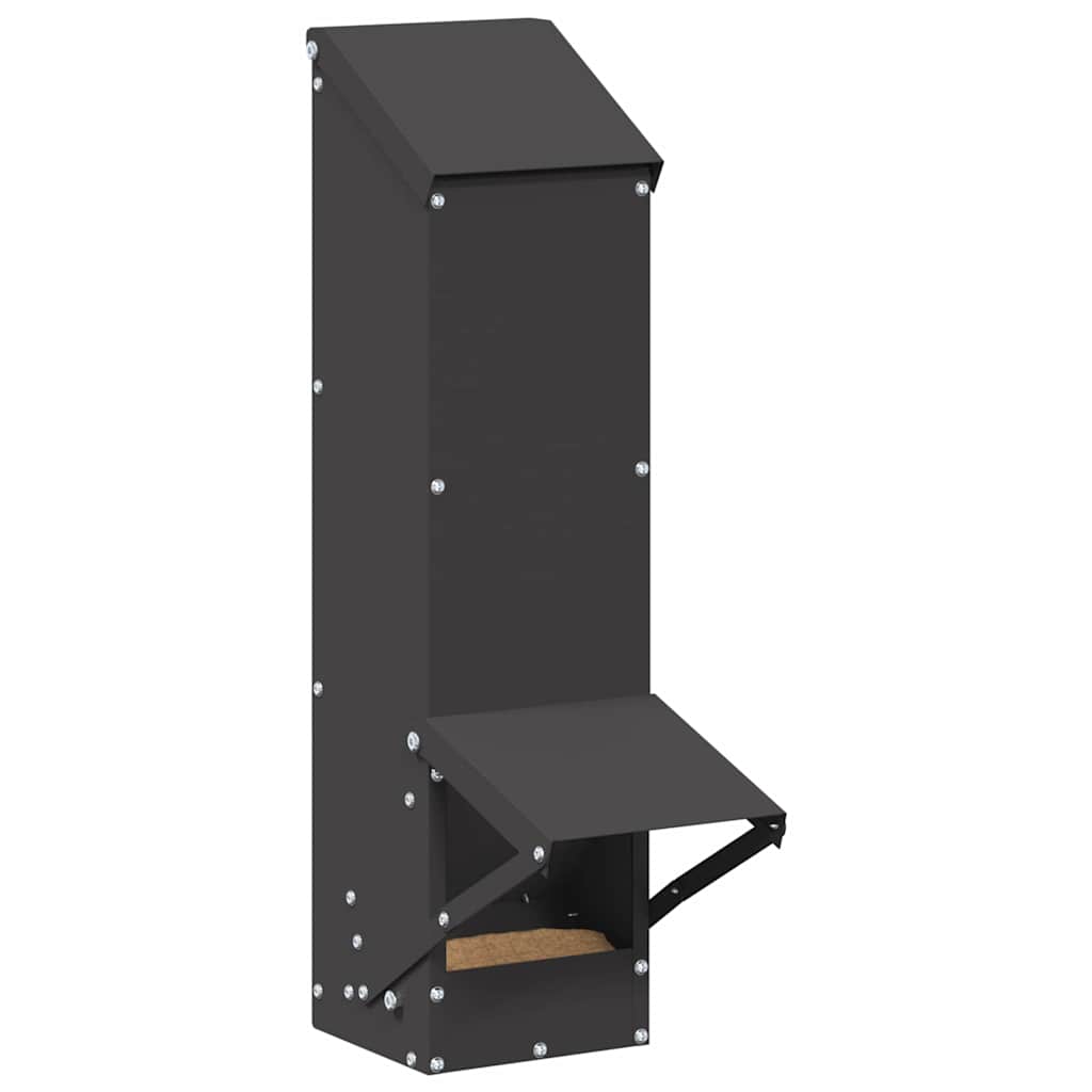 Vidaxl kip voerbak zwart 13 x 12 x 51 cm koudgewalst staal