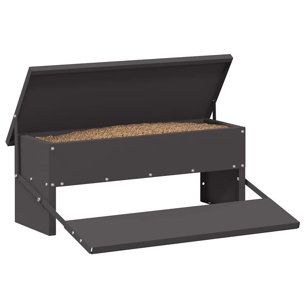 Vidaxl mangime per polli a pedale nero 48,5 x 39,5 x 19 cm