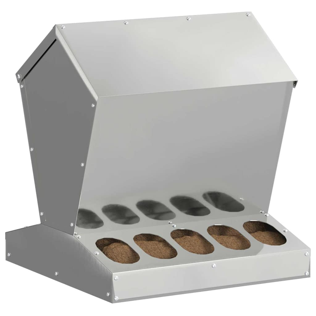 Vidaxx comedero para pollos plateado 40 x 40 x 45 cm acero galvanizado