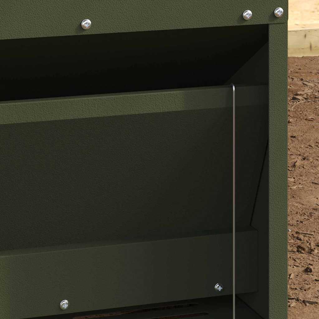 VidaXL mangime per polli a pedale verde oliva 33 x 42 x 40 cm