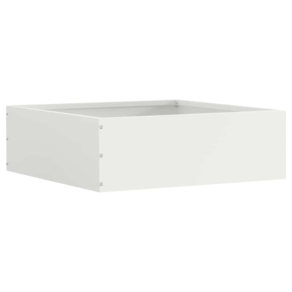 Bordo da giardino Vidaxxl 6 pz bianco 40 x 40 x 13 cm in acciaio
