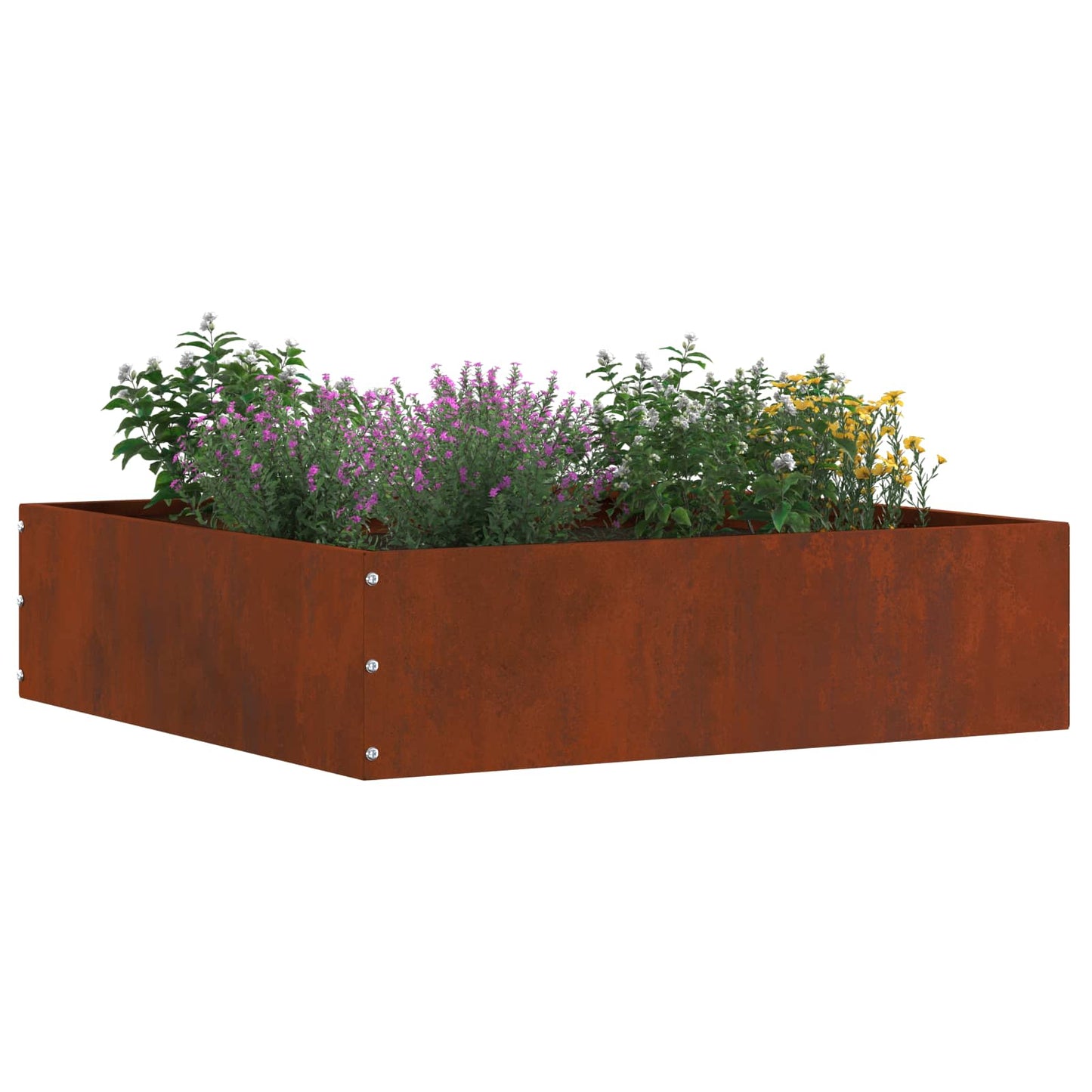 Vidaxl borde de jardín 6 piezas oxidado 50 x 50 x 13 cm acero corten