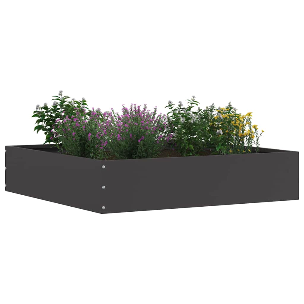 Vidaxl borde de jardín 6 piezas negro 60 x 60 x 13 cm acero