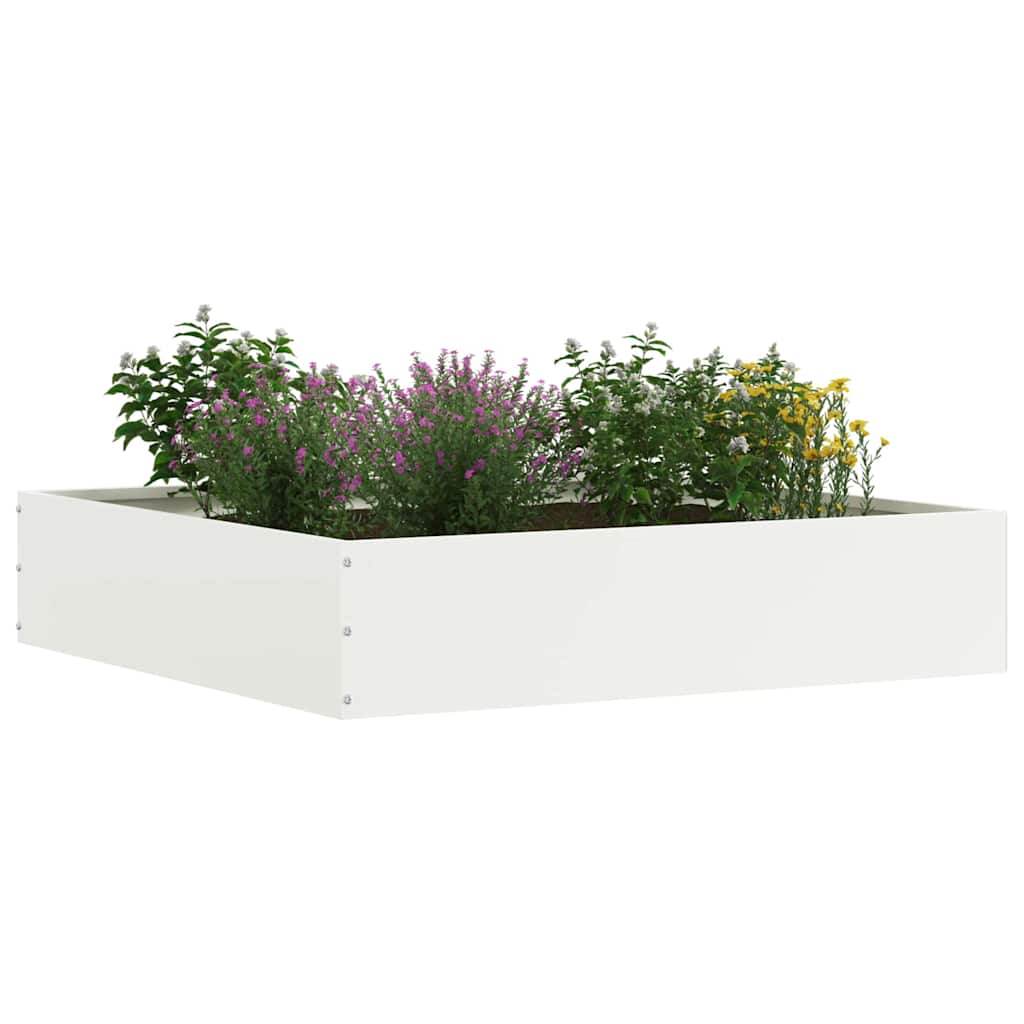 Vidaxl borde de jardín 6 piezas blanco 60 x 60 x 13 cm acero