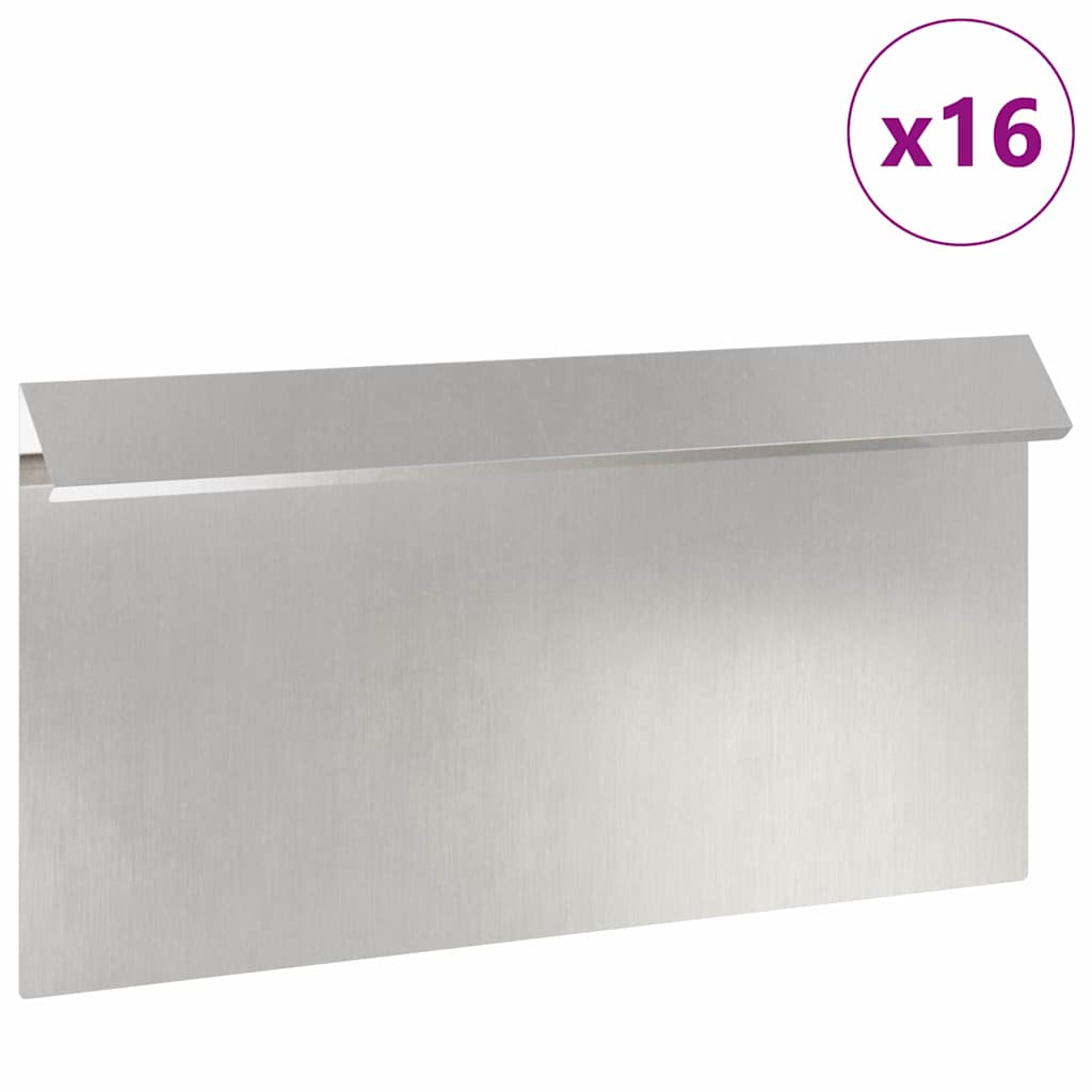 Cancello per lumache Vidaxl 16 pezzi argento 50 x 3,5 x 25 cm acciaio inossidabile