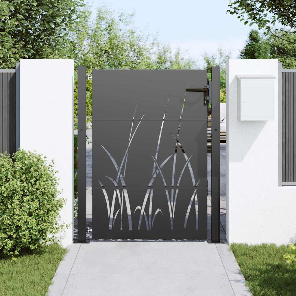 Cancello da giardino Vidaxxl con serratura nero 100 x 125 cm in acciaio verniciato a polvere