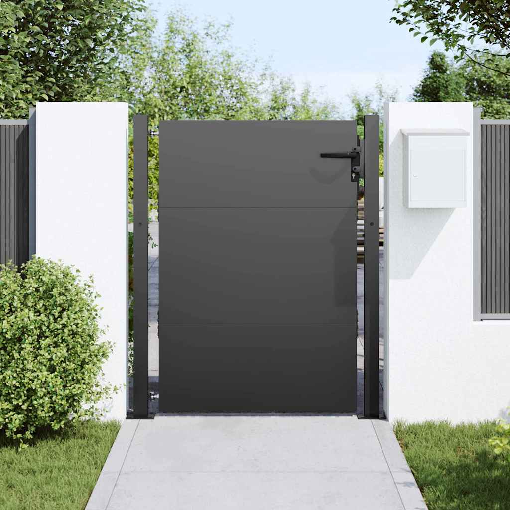 Cancello da giardino VidaXL con serratura nero 105 x 130 cm in acciaio verniciato a polvere