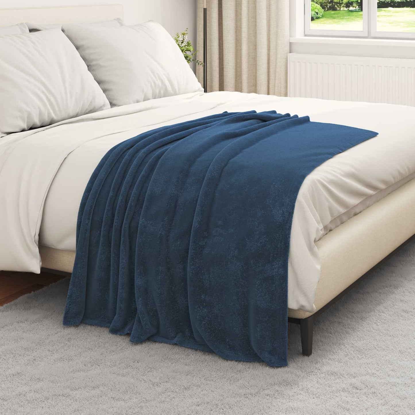 Coperta Vidaxx in pile blu navy 130 x 150 cm