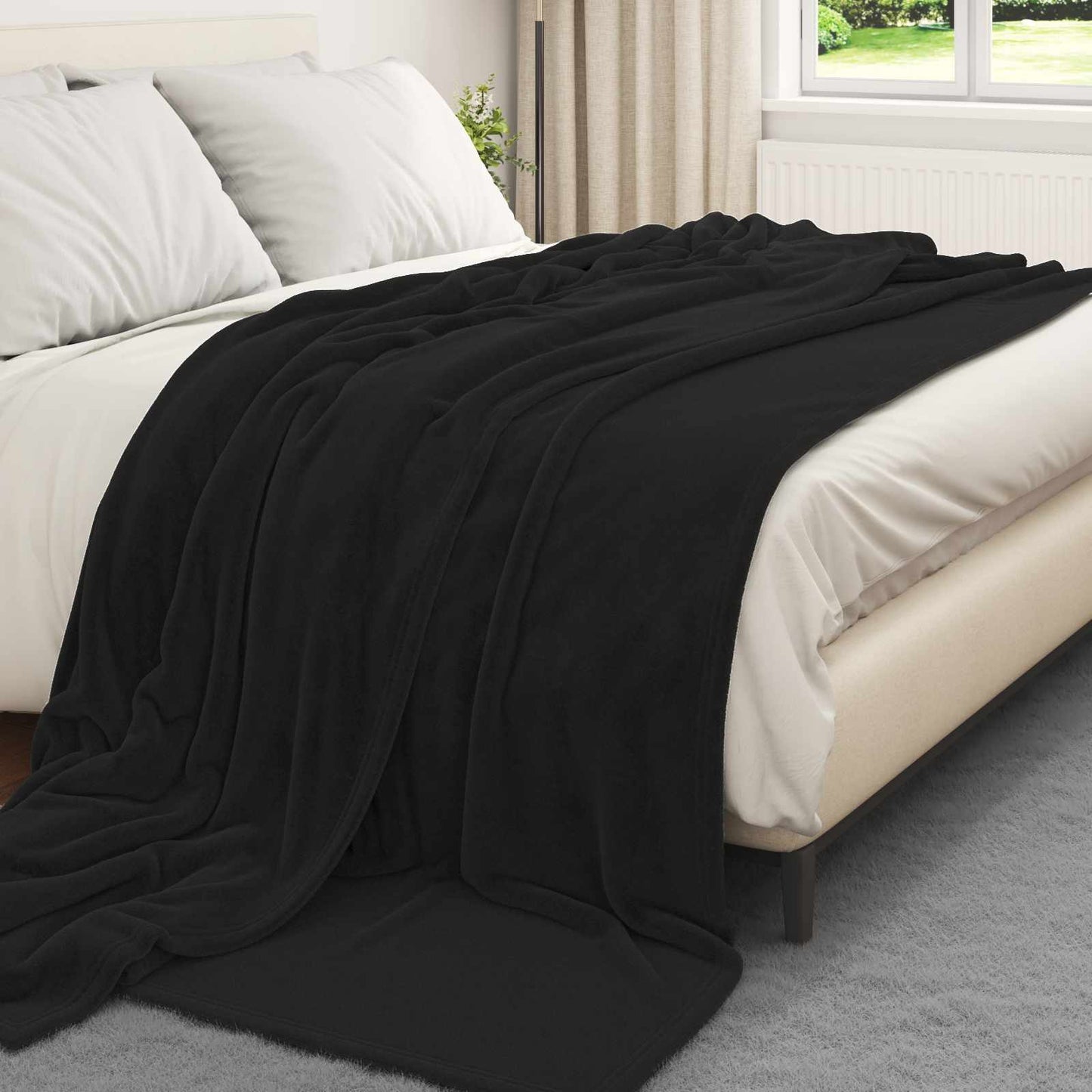 Coperta Vidaxx in pile nero 240 x 270 cm