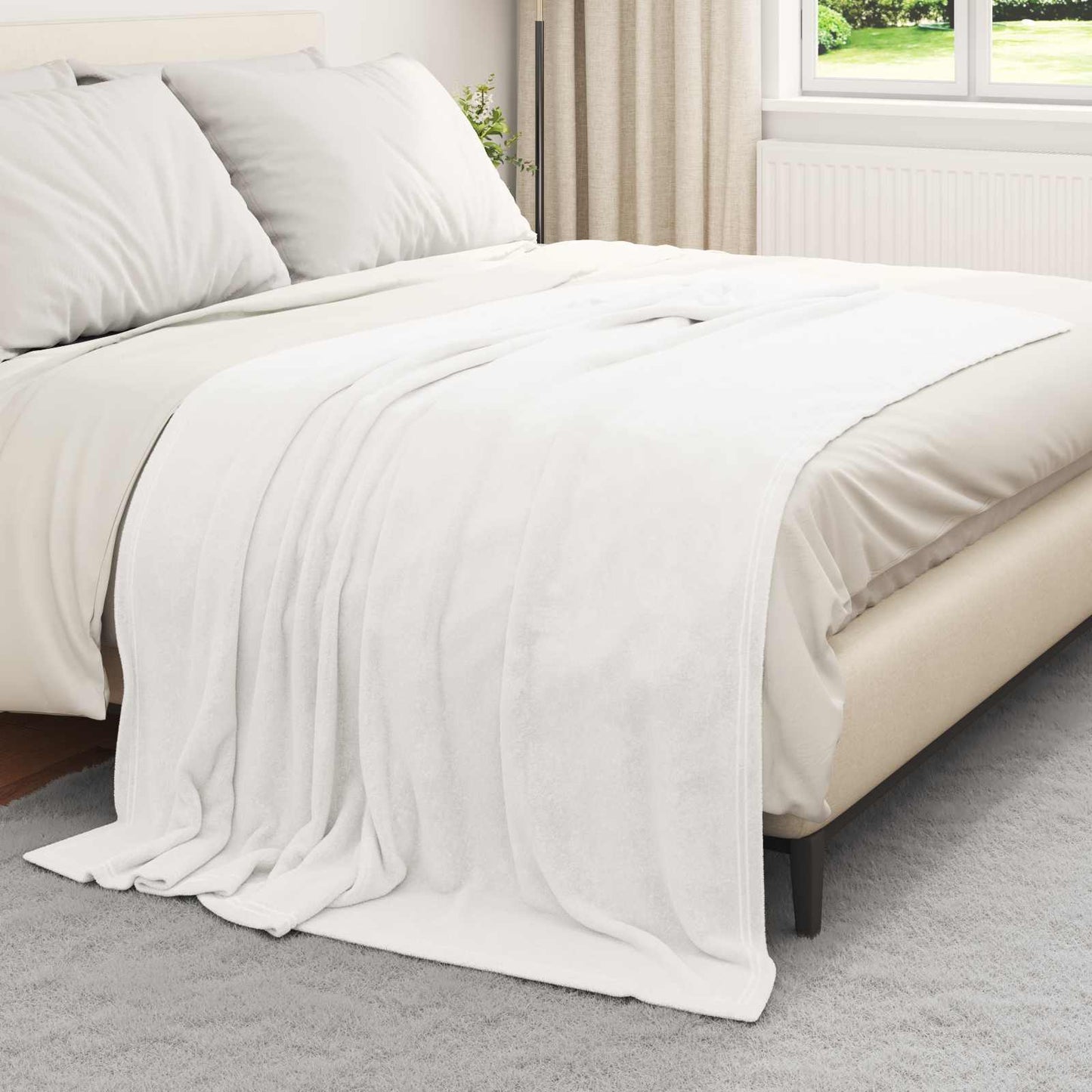 Coperta Vidaxx in pile bianco 150 x 200 cm