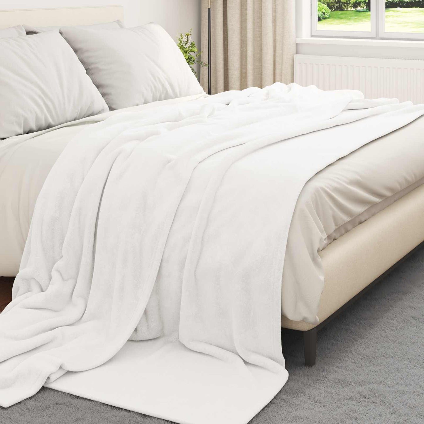 Coperta Vidaxx in pile bianco 240 x 270 cm