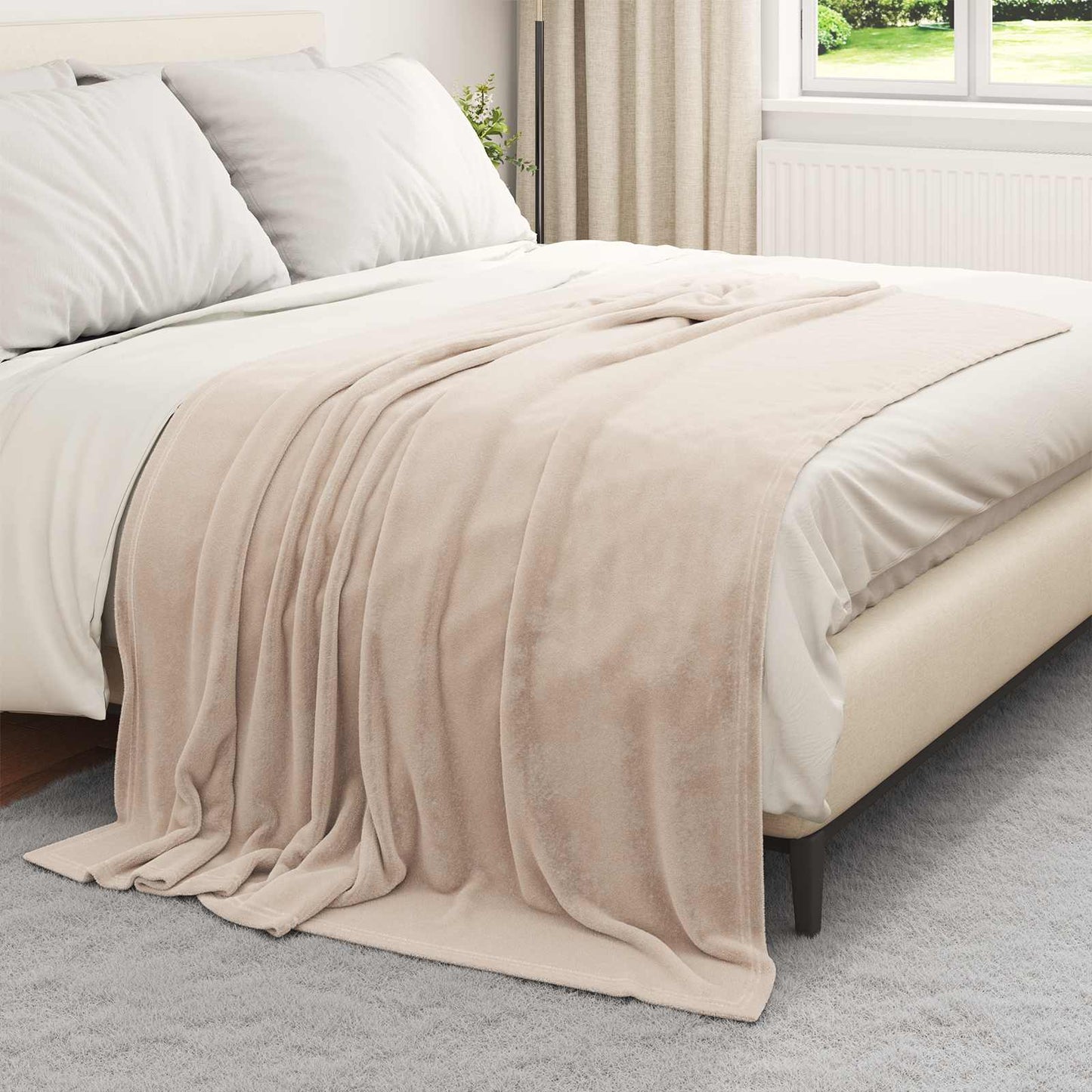 Tappeti VidaXL 6 pezzi in pile beige 150 x 200 cm