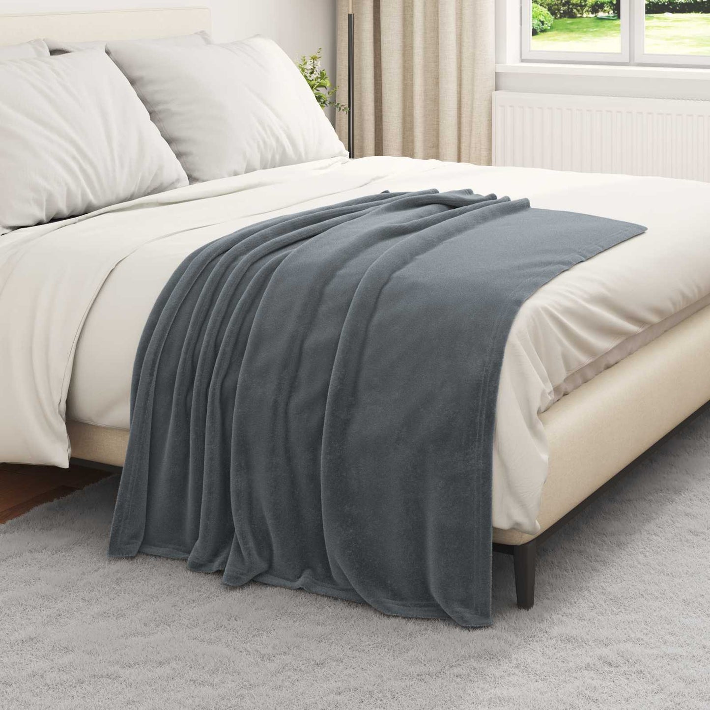 Alfombras vidaxl 6 piezas gris oscuro 130 x 150 cm polar