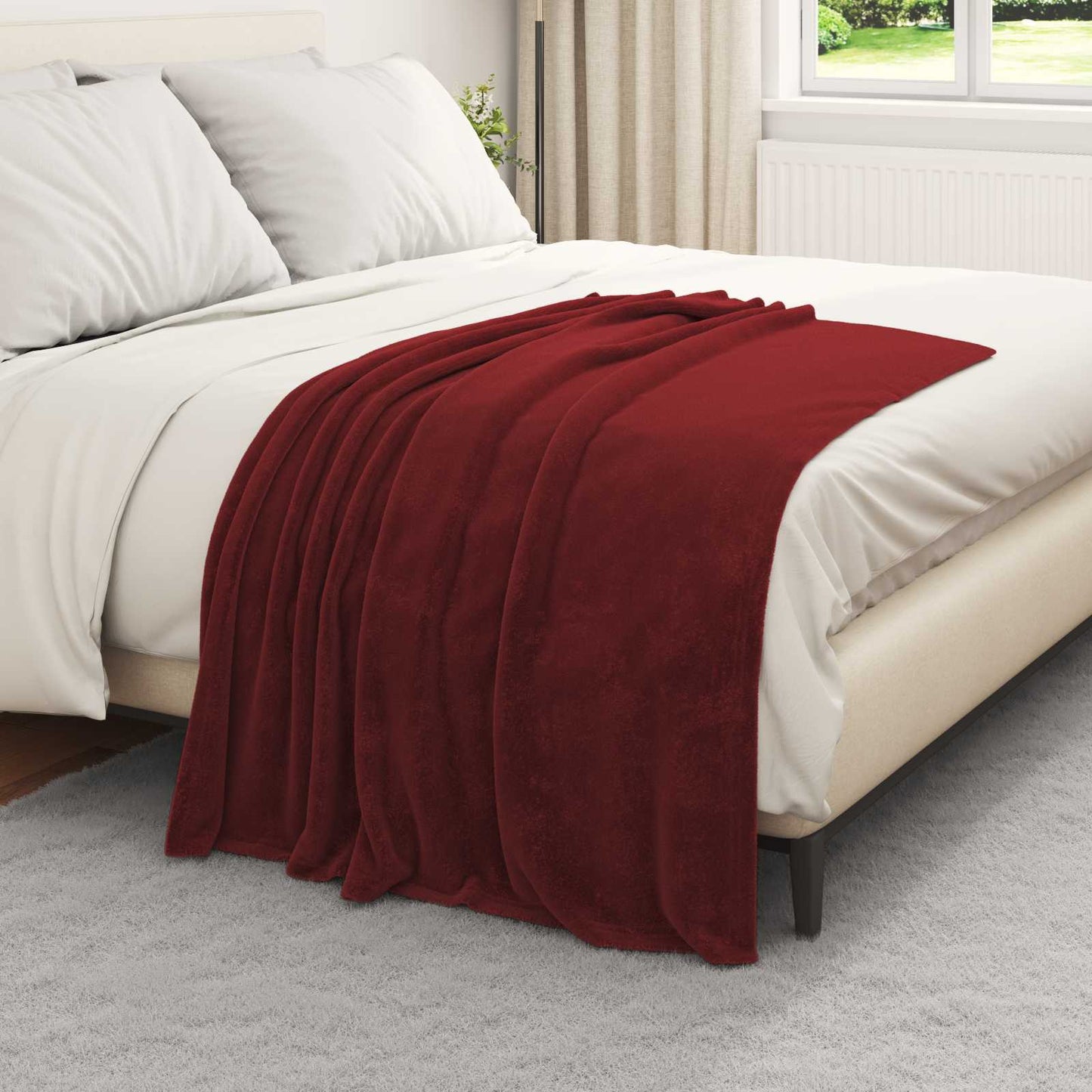 Tappeti VidaXL 6 pezzi in pile rosso bordeaux 130 x 150 cm