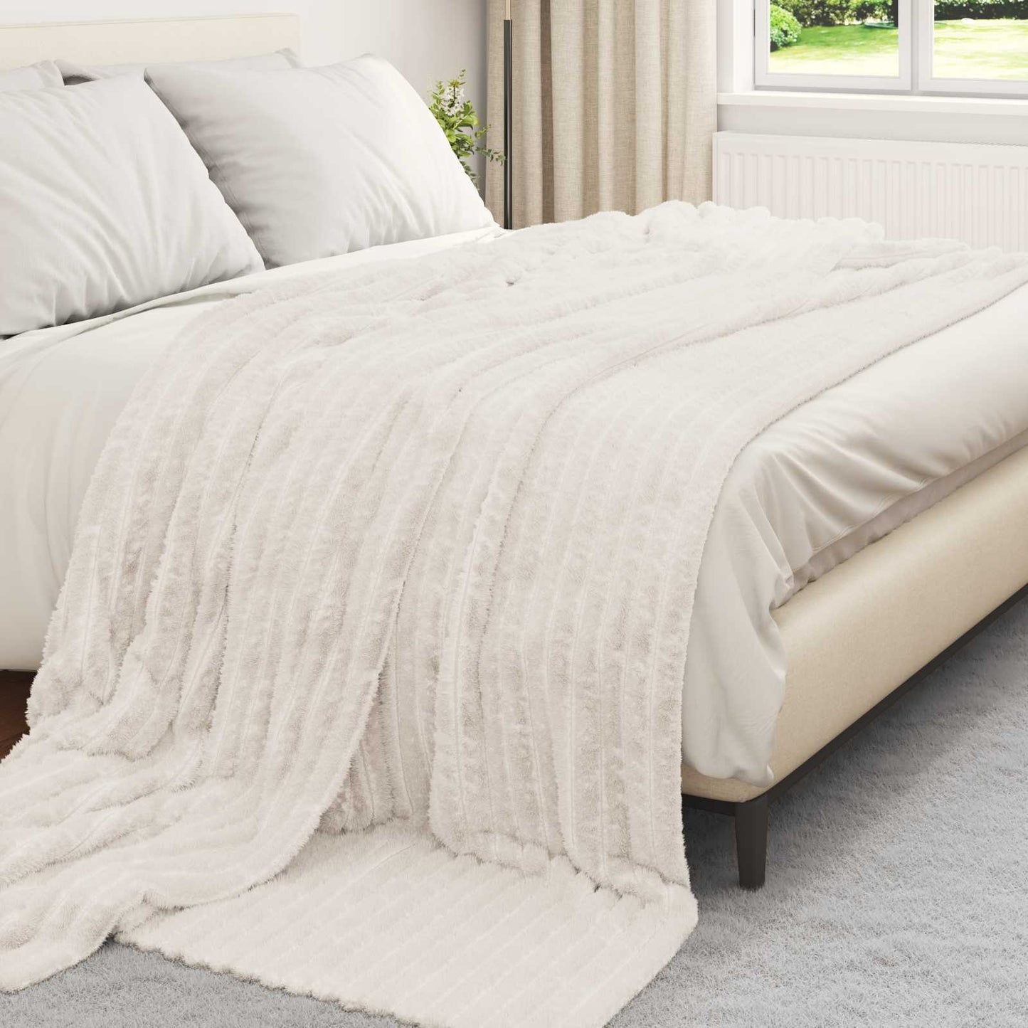 Vidaxx coperta in pile color crema 240 x 220 cm