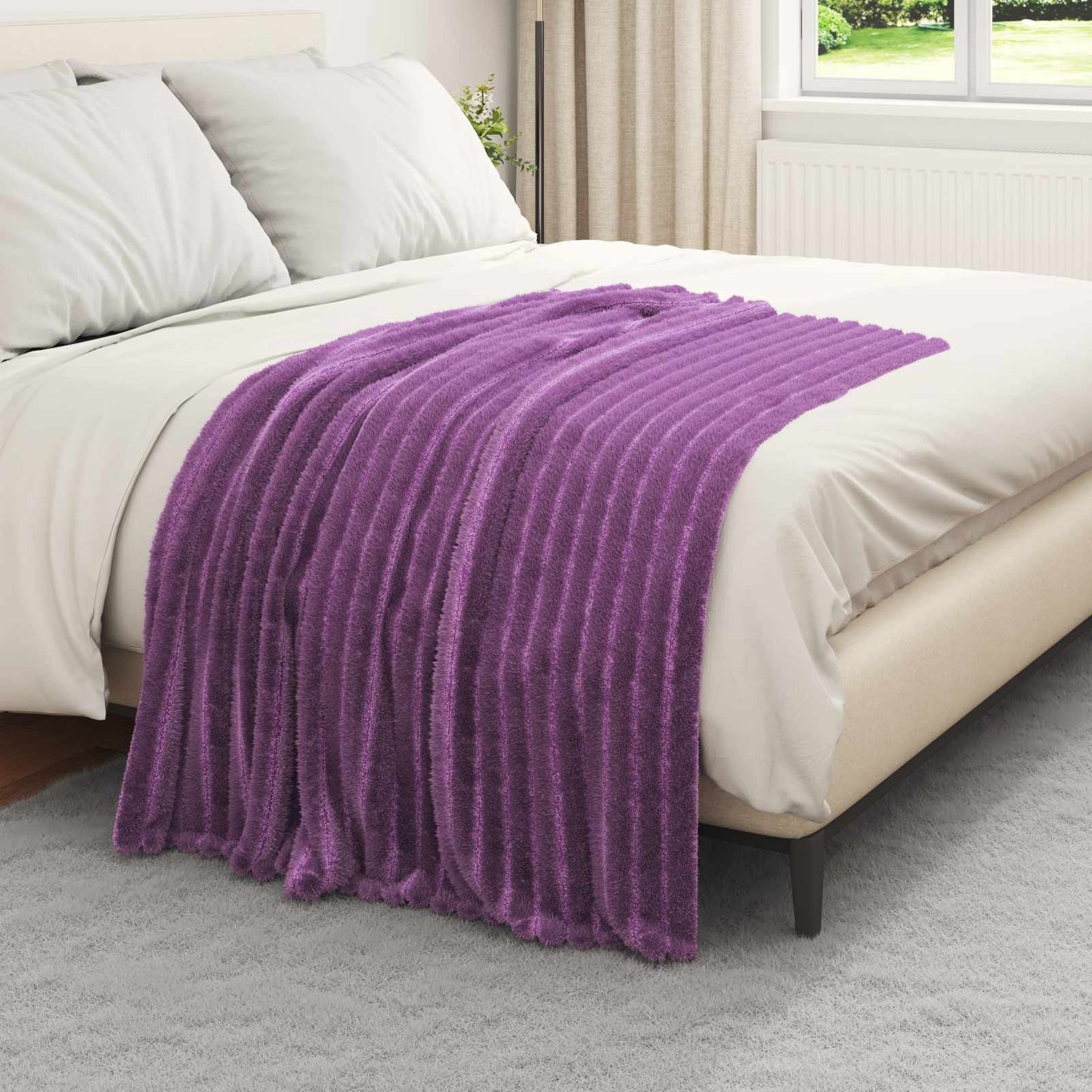Vidaxl coperta in pile viola 150 x 130 cm