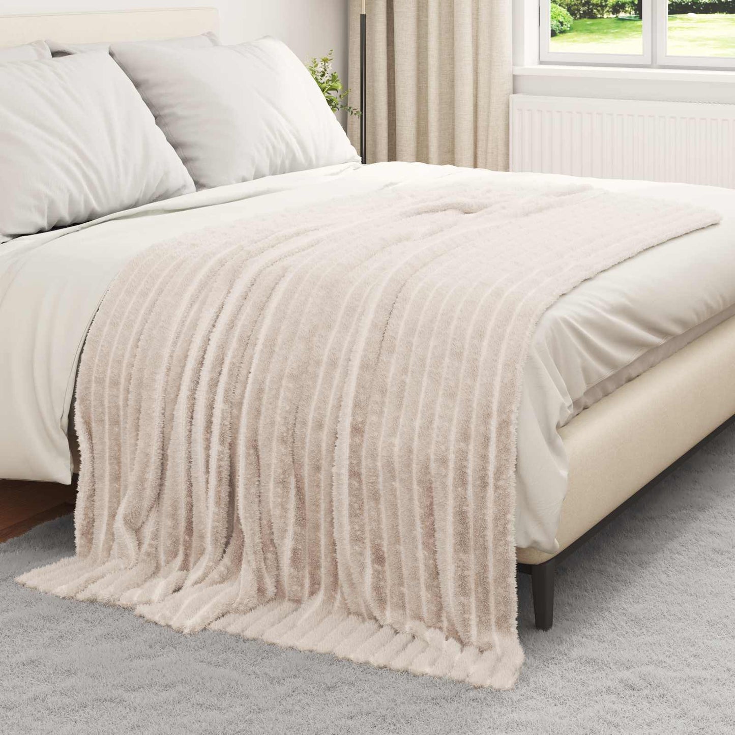 Tappeti Vidaxl 6 pezzi in pile beige 200 x 150 cm