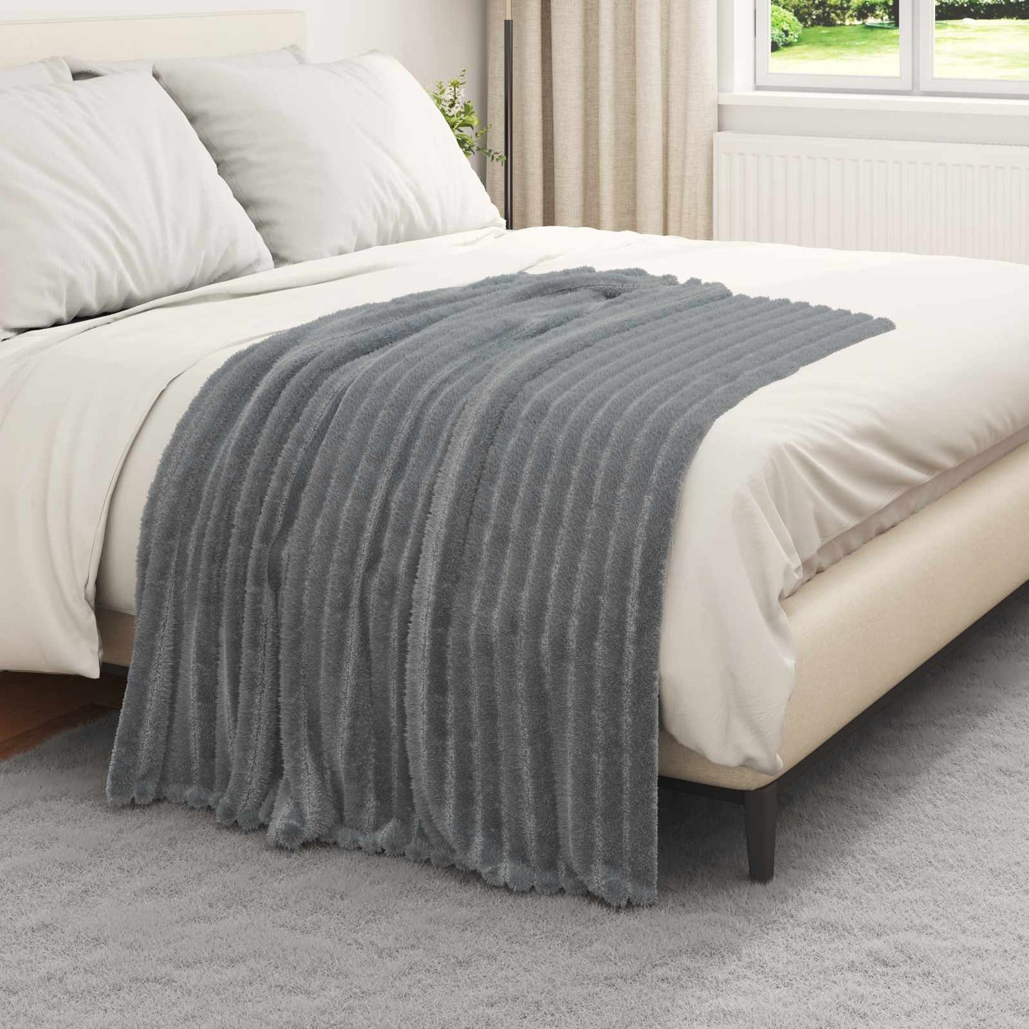 Alfombras vidaxl 6 piezas gris oscuro 150 x 130 cm polar