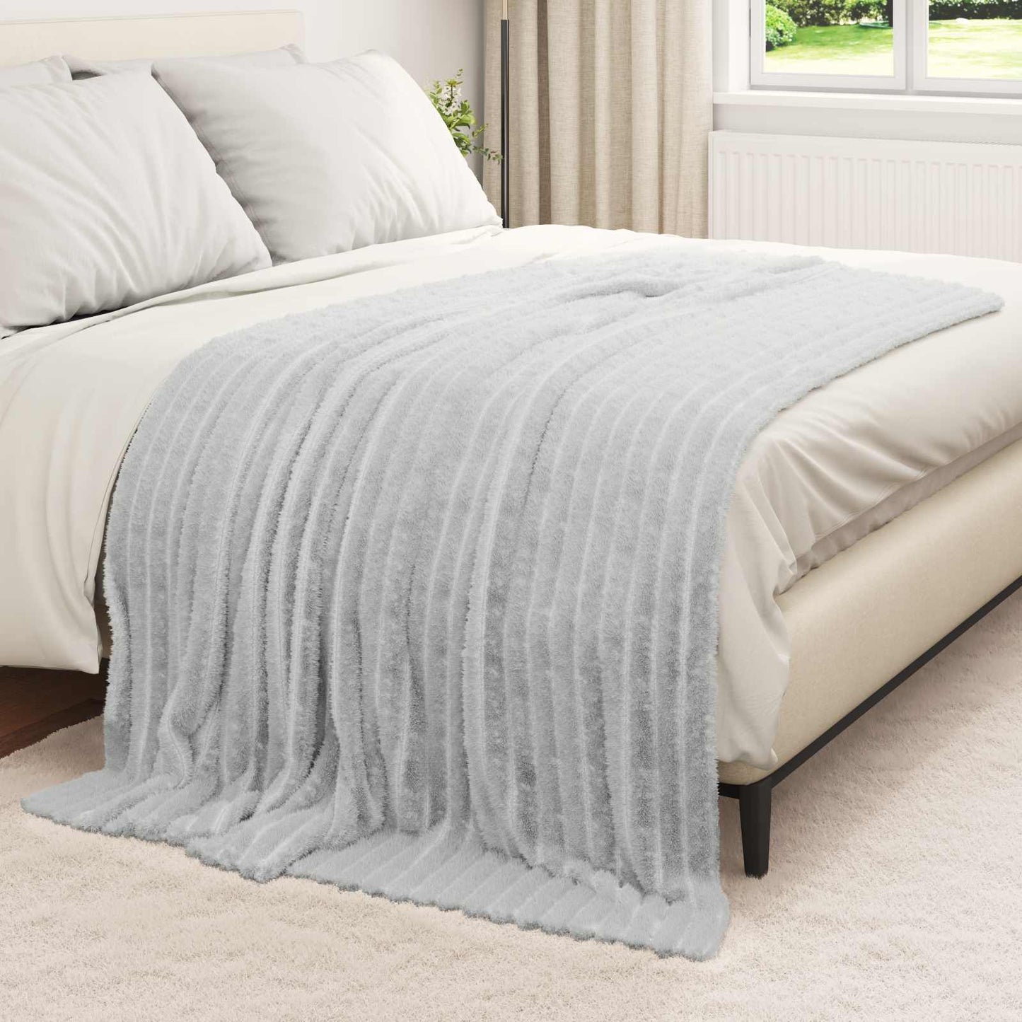 Tappeti VidaXL 6 pezzi in pile grigio 200 x 150 cm