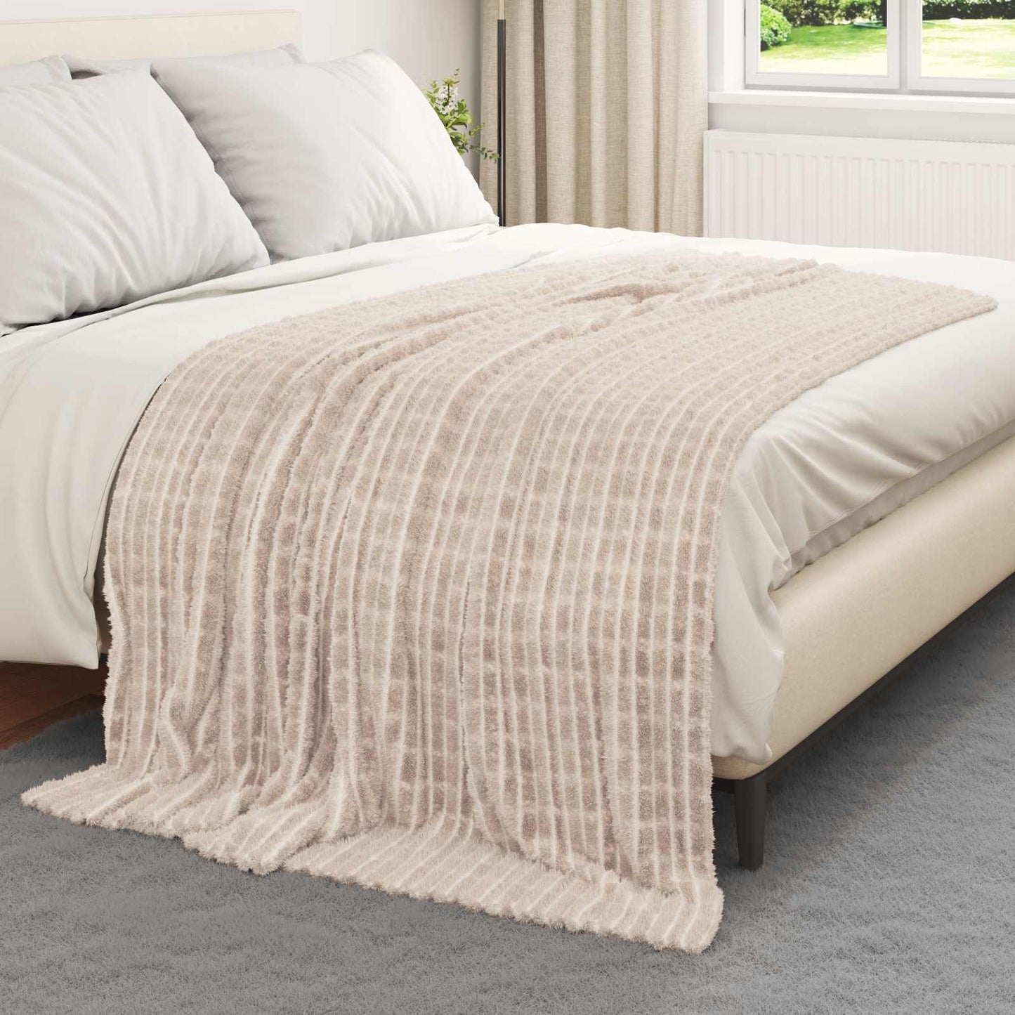 Vidaxl manta beige 200 x 150 cm polar