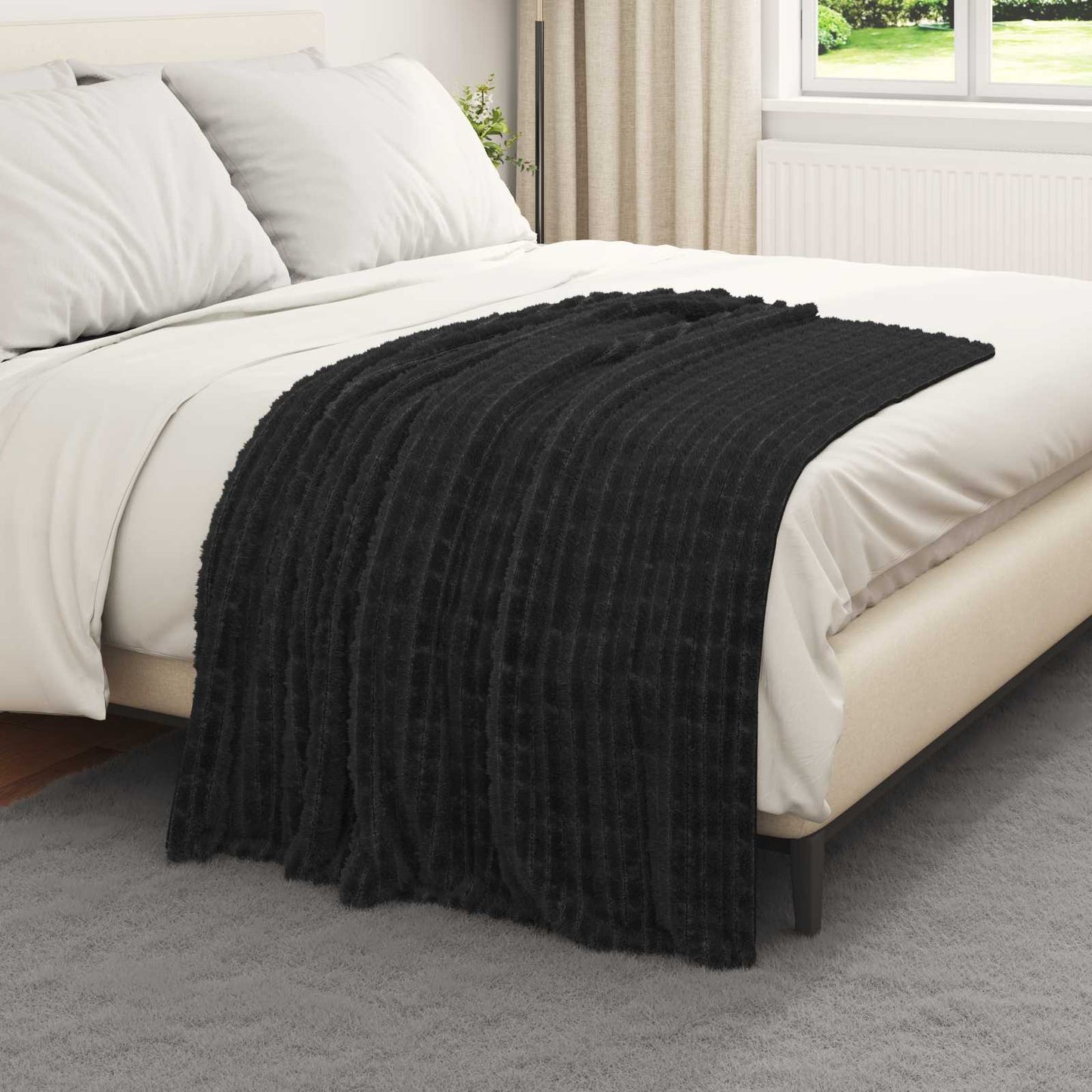 Tappeti VidaXL 6 pezzi in pile nero 150 x 130 cm