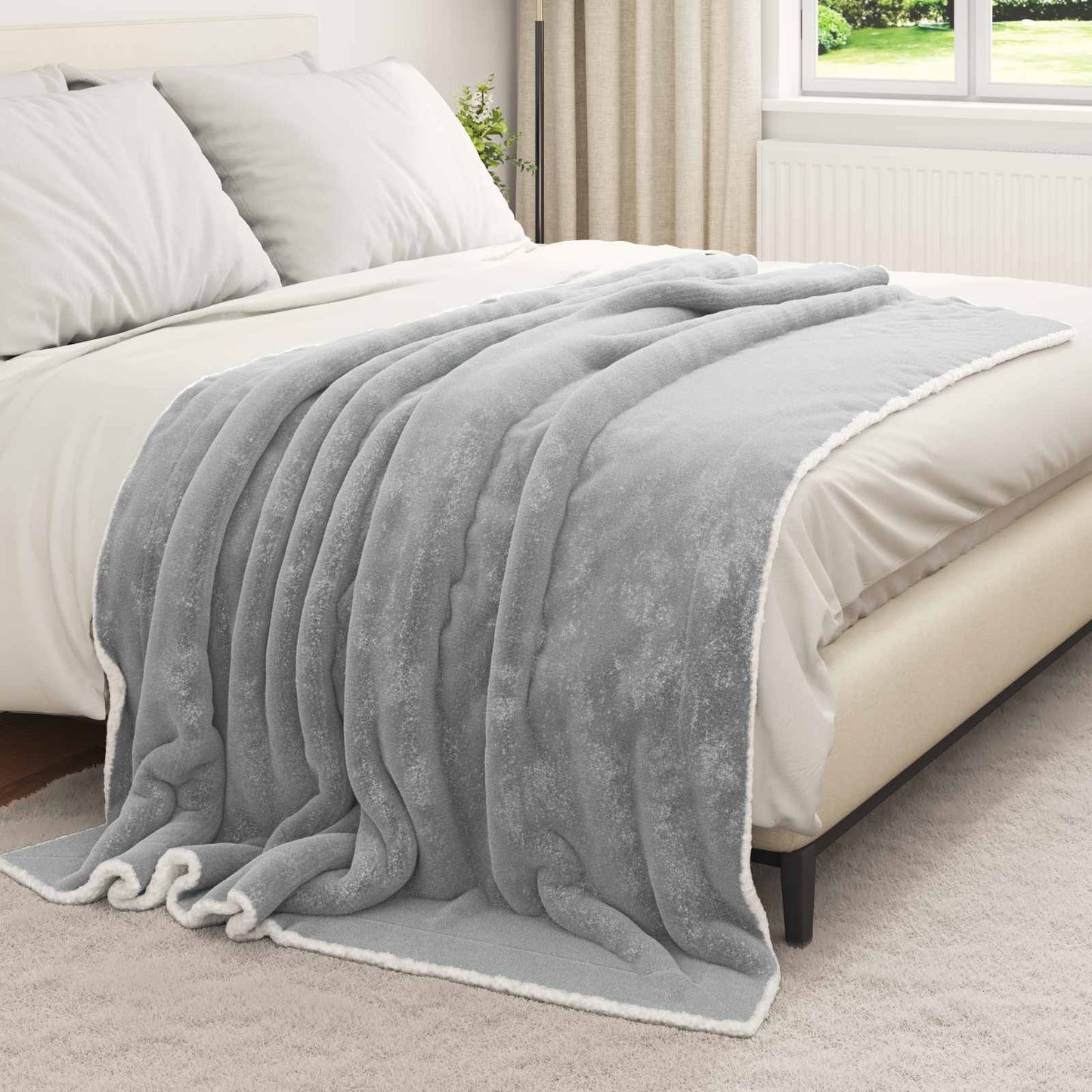 Vidaxl manta gris 150 x 200 cm polar