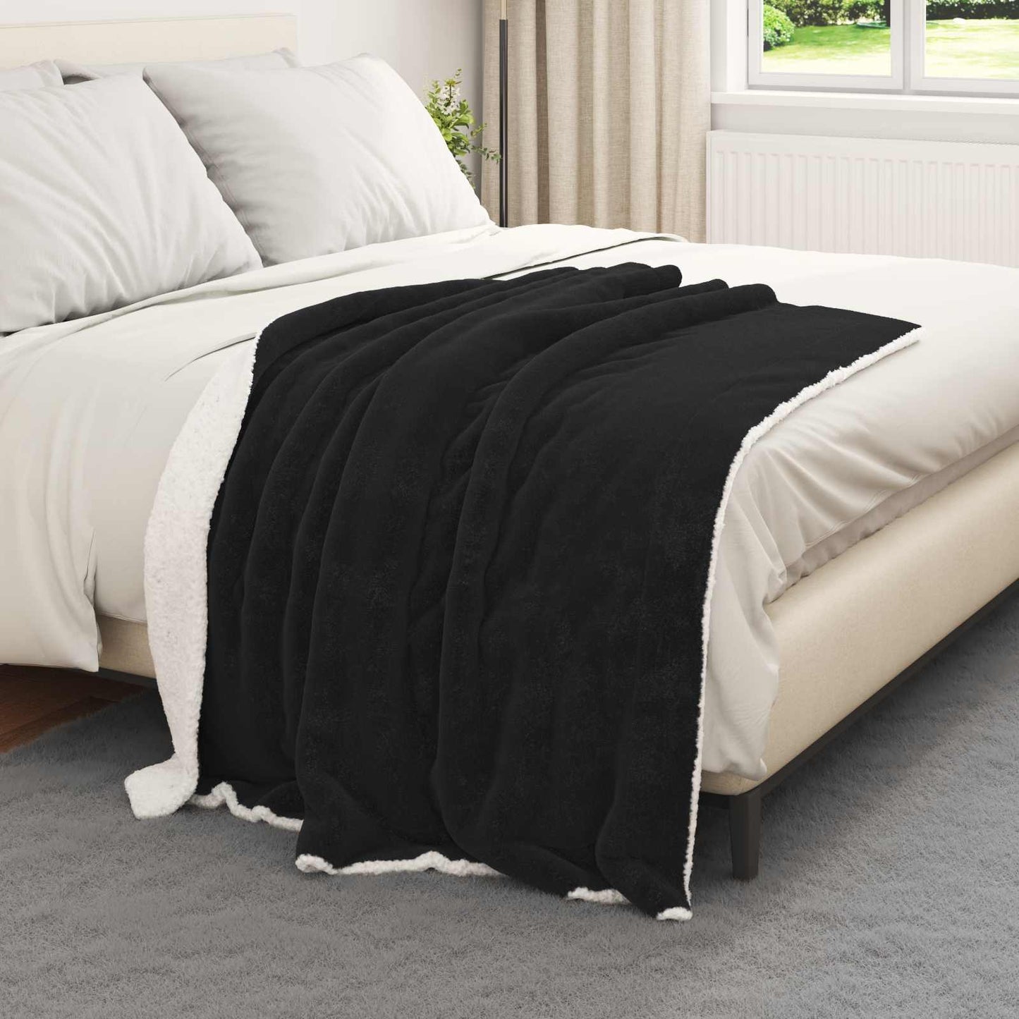 Coperta Vidaxx in pile nero 130 x 150 cm