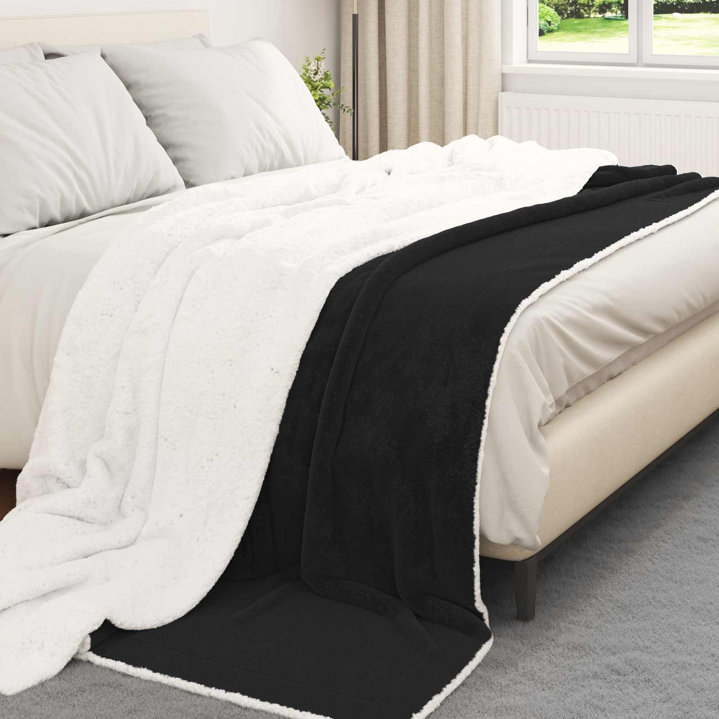 Coperta Vidaxx in pile nero 220 x 240 cm