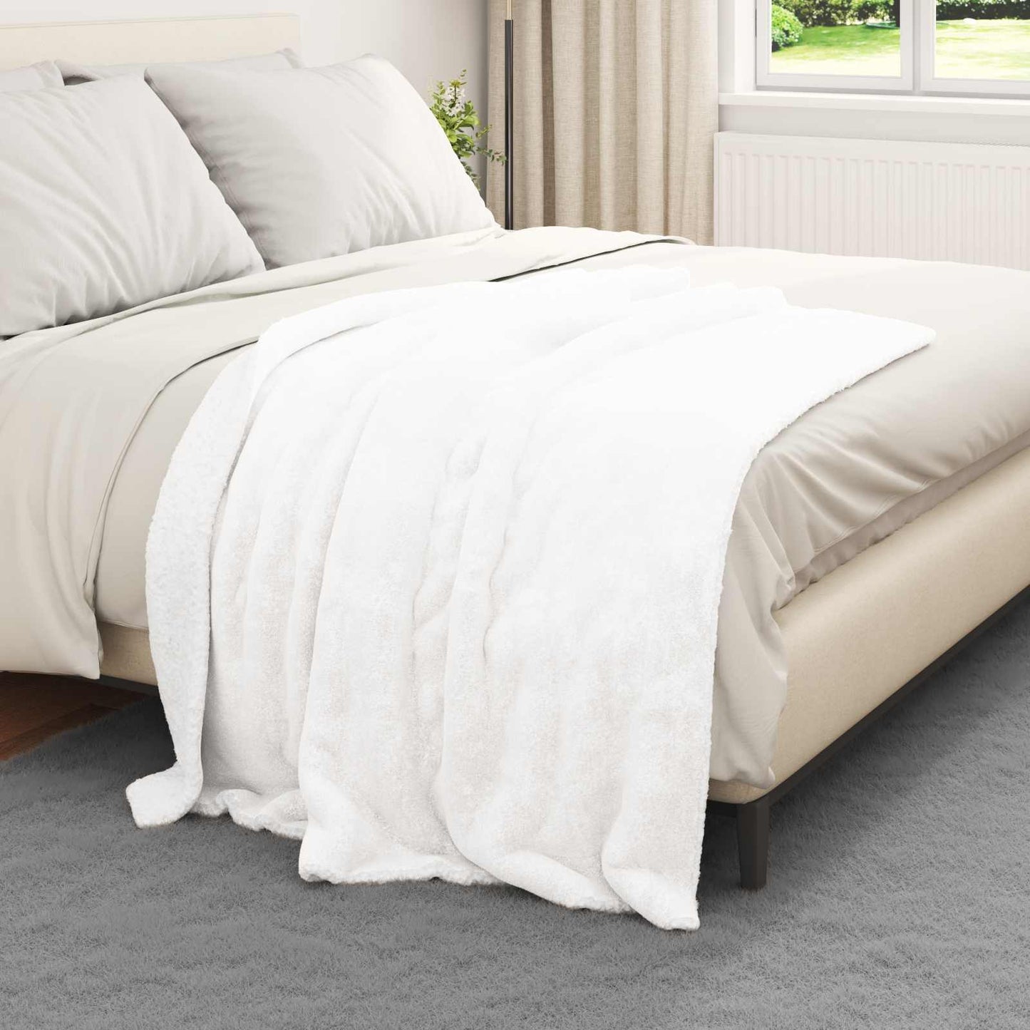 Coperta Vidaxx in pile bianco 130 x 150 cm