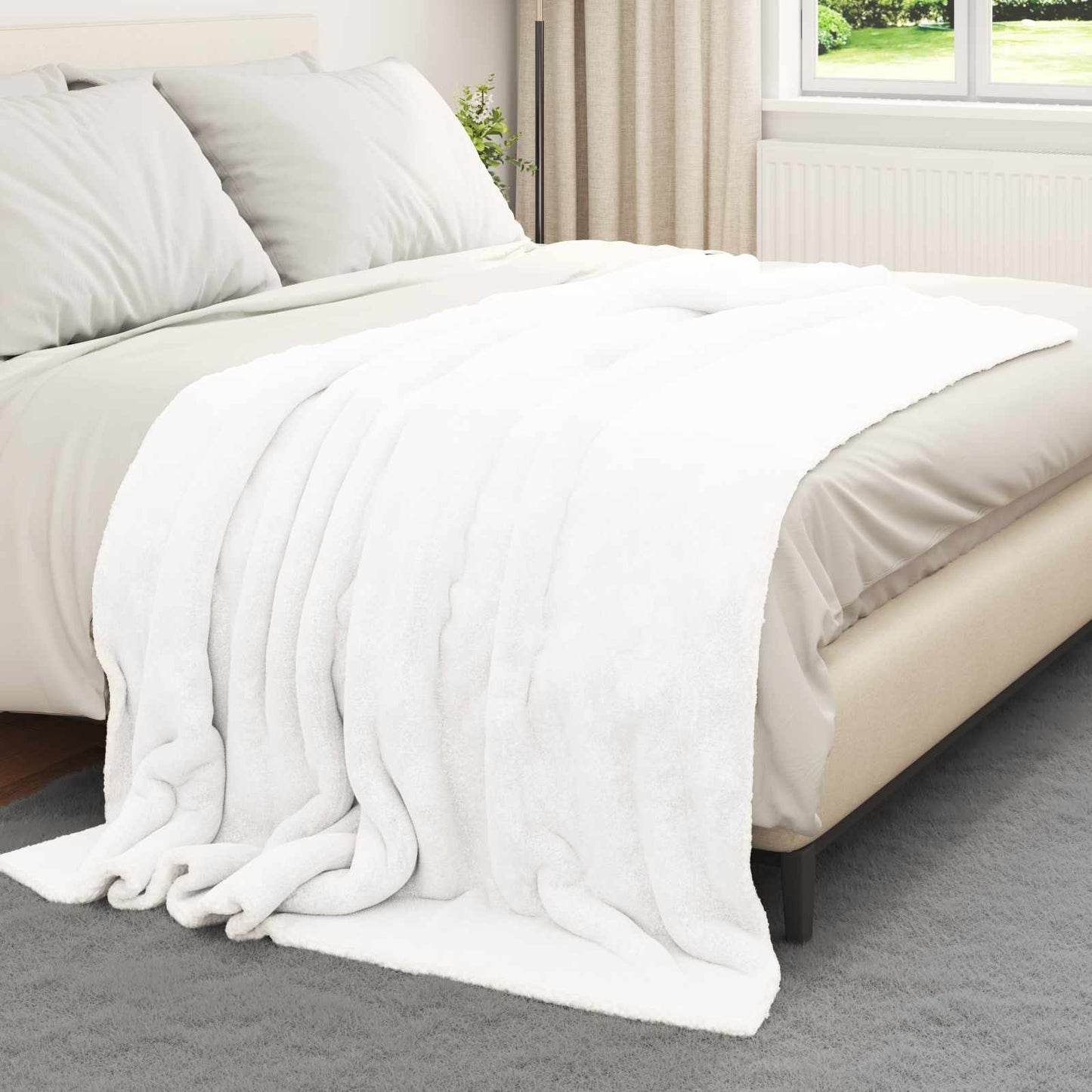 Coperta Vidaxx in pile bianco 150 x 200 cm
