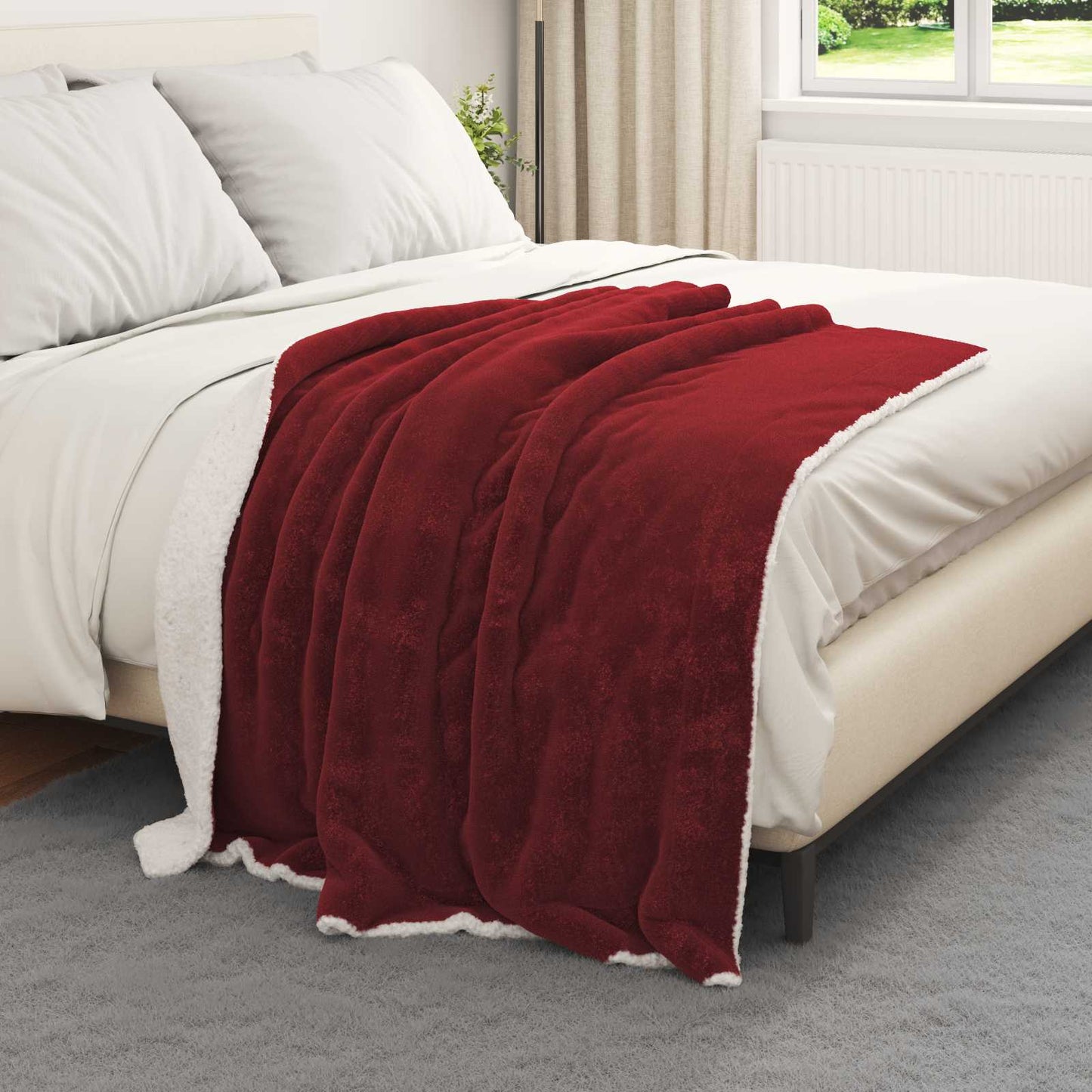 Coperta Vidaxx in pile rosso bordeaux 130 x 150 cm