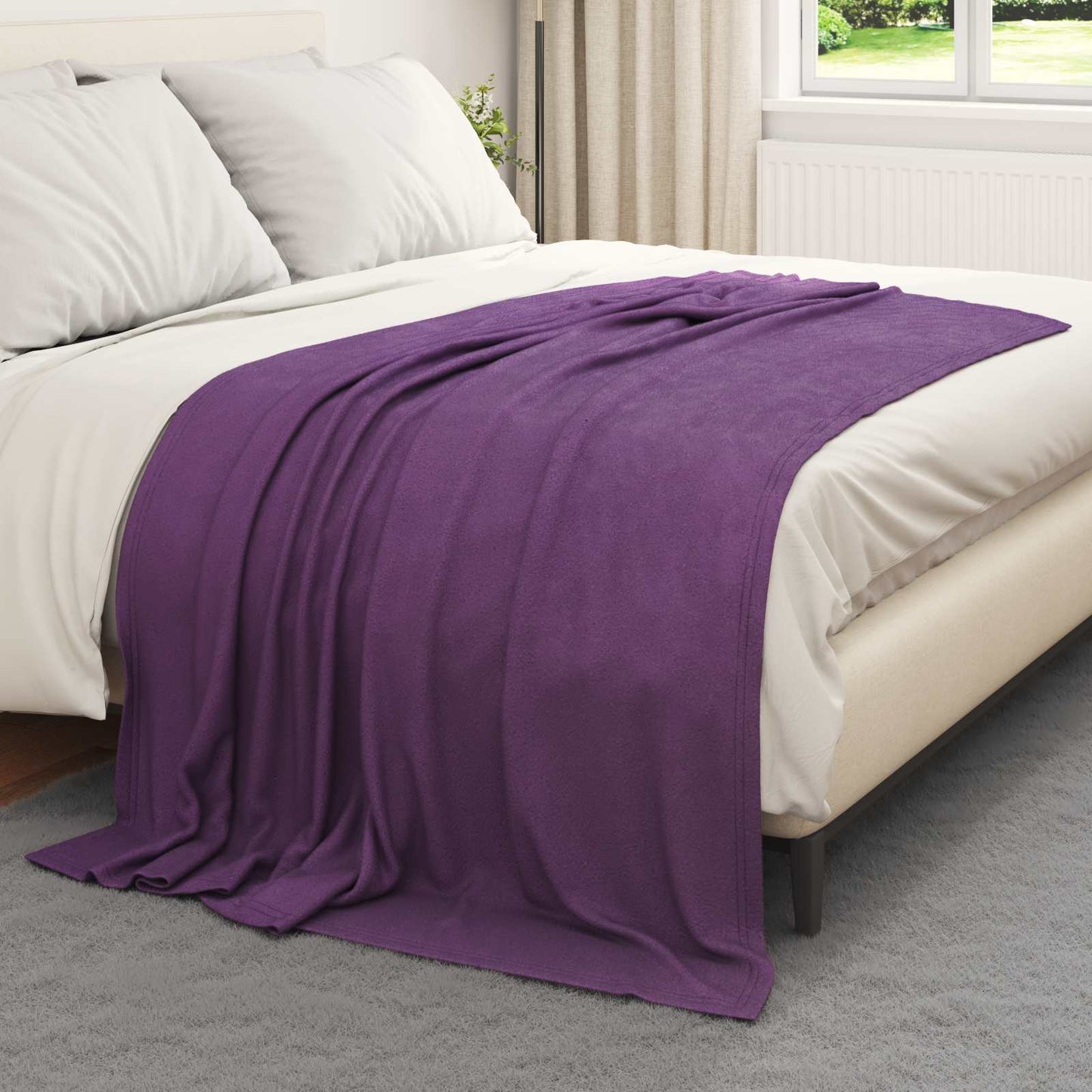 Vidaxl coperta in pile viola 200 x 150 cm