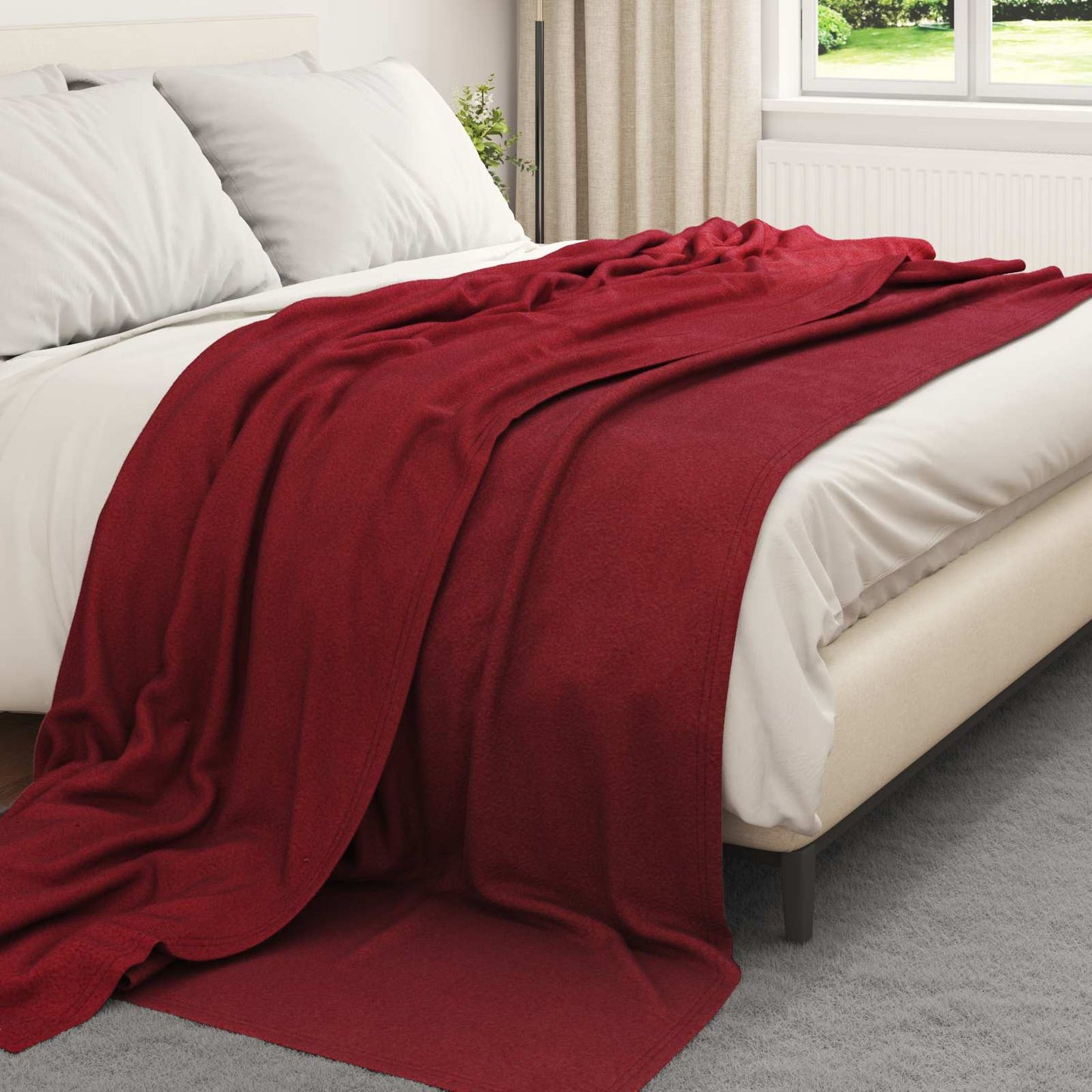 Tappeti VidaXL 6 pezzi in pile rosso bordeaux 270 x 240 cm
