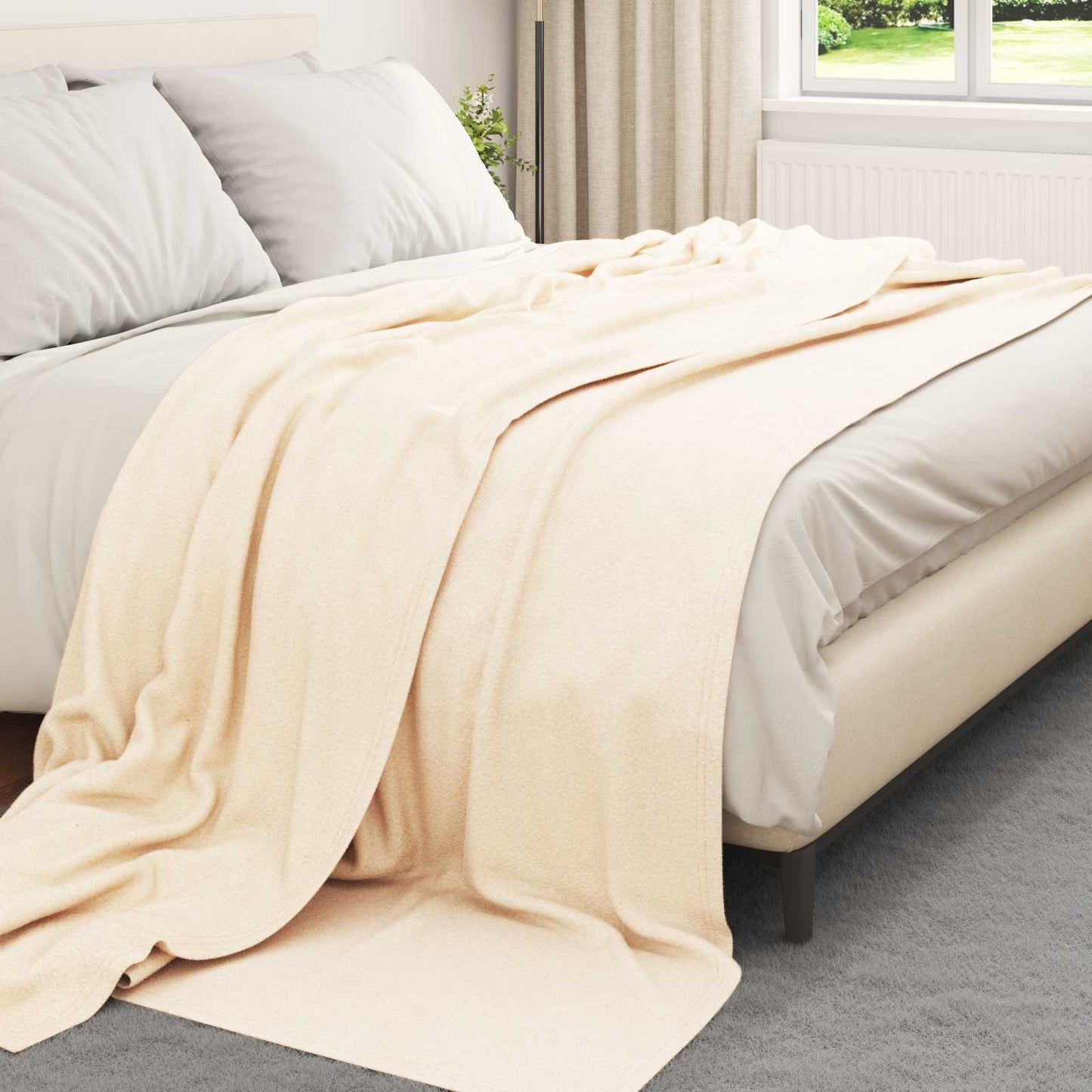 Alfombras vidaxl 6 piezas crema 270 x 240 cm polar